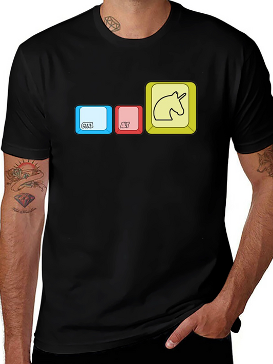 Ctrl+Alt+Unicorn Black Graphic Tee