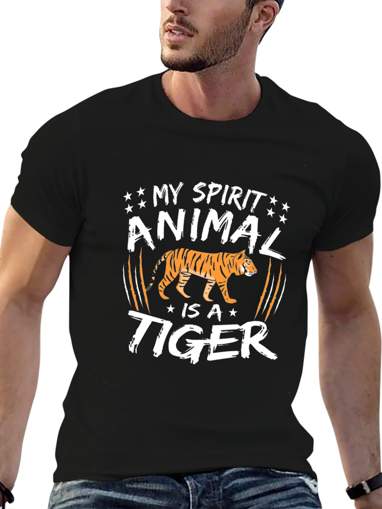 My Spirit Animal is a Tiger T-Shirt - Black