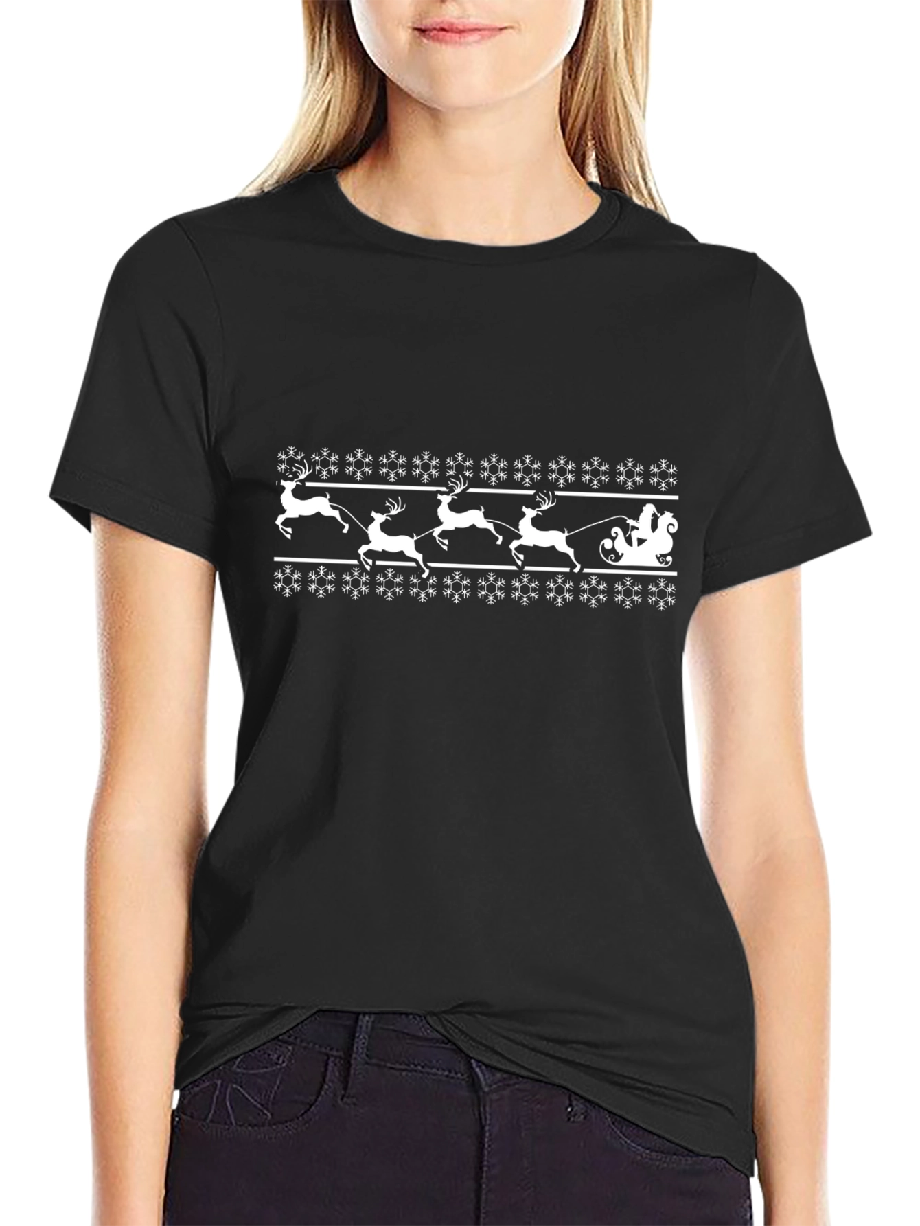 Festive Christmas Santa & Reindeer T-Shirt
