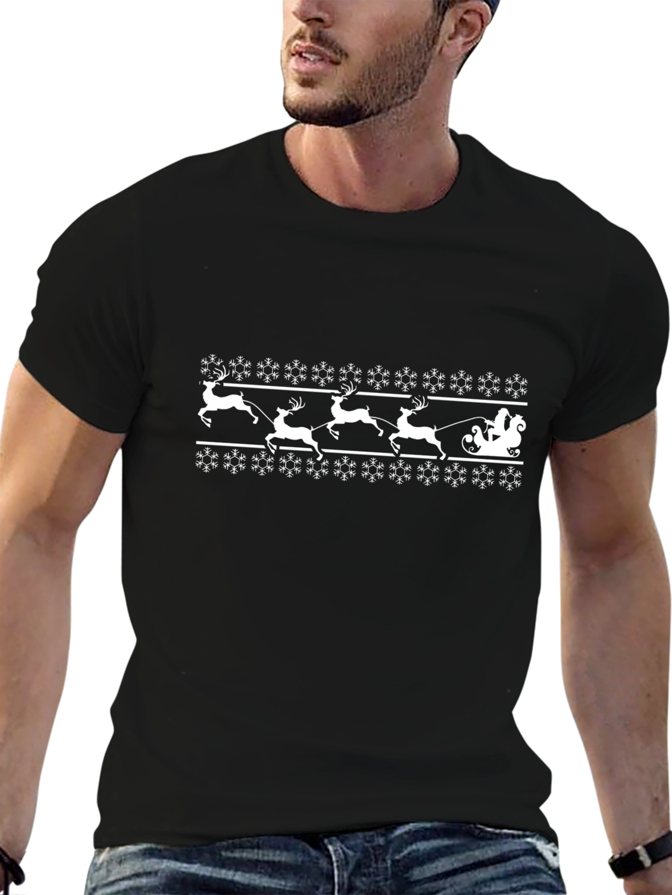 Festive Christmas Santa & Reindeer T-Shirt