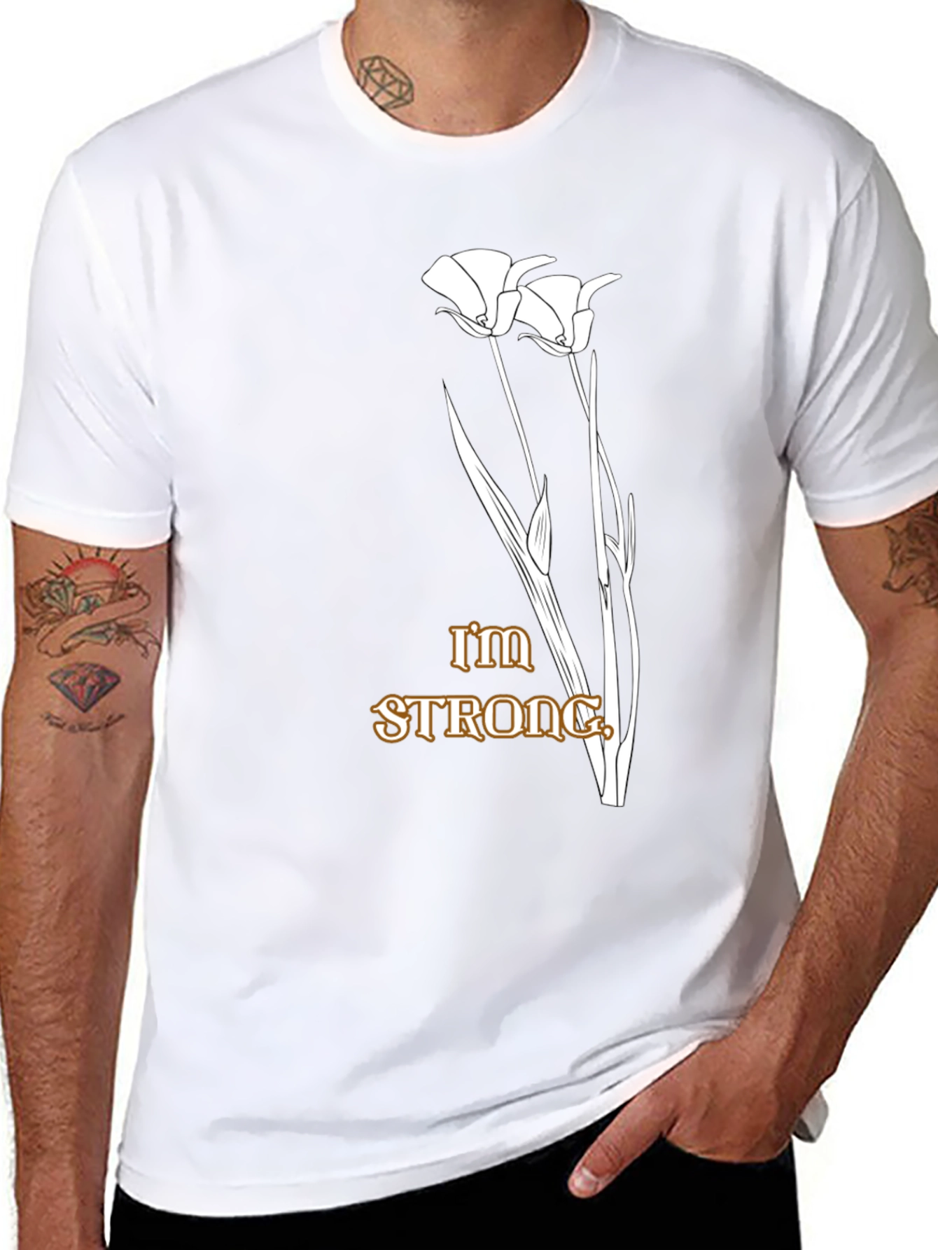 Im Strong Floral Graphic Black T-Shirt
