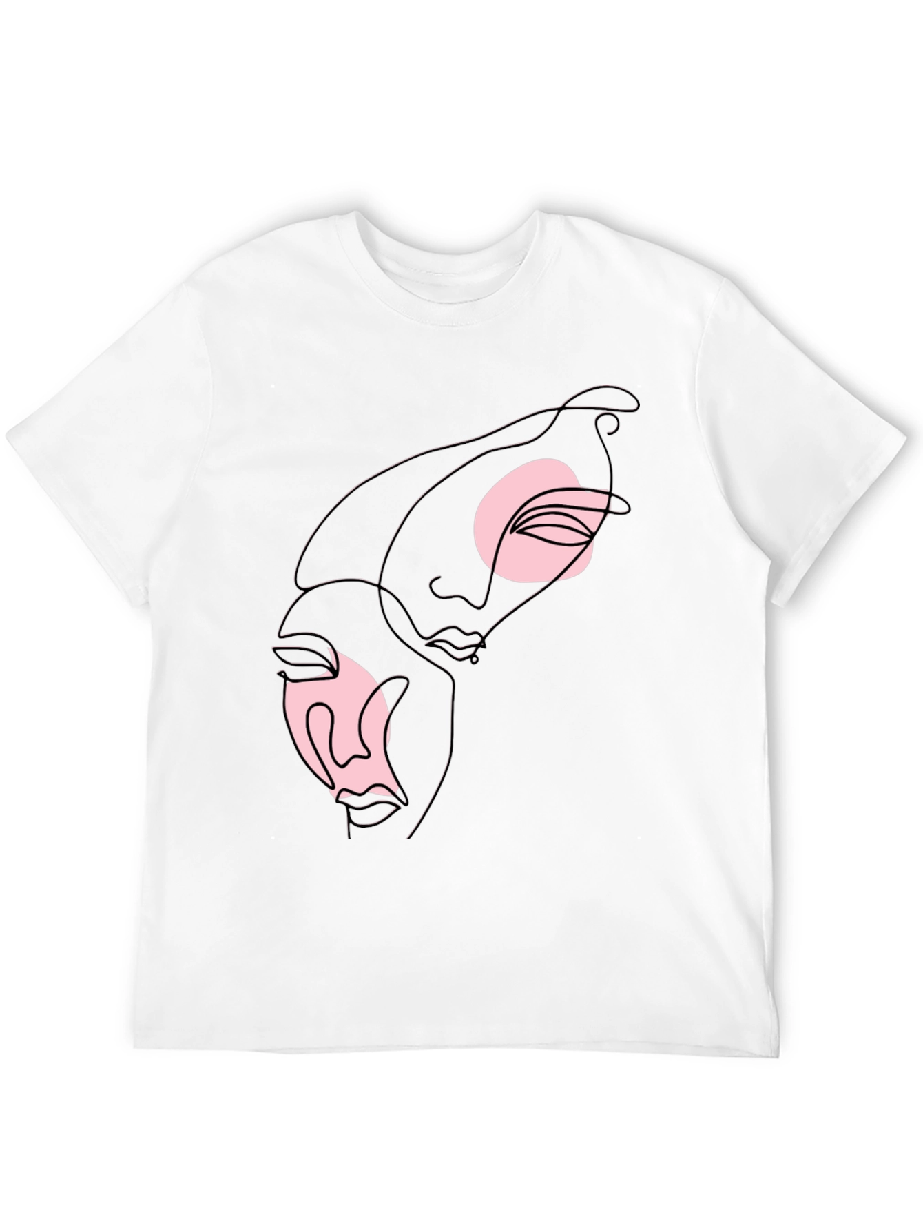 Abstract Faces Graphic Tee - Black