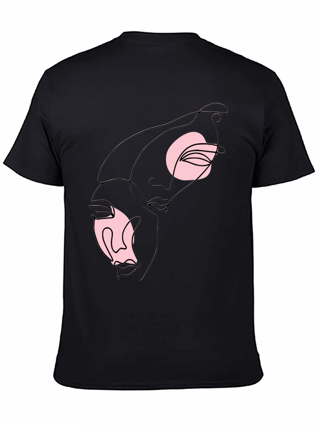 Abstract Faces Graphic Tee - Black