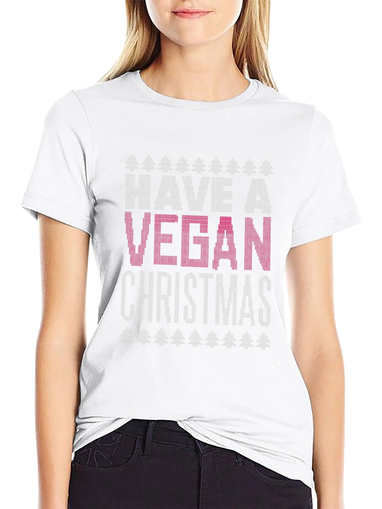 Vegan Christmas T-Shirt - Ugly Christmas Sweater Style Tee