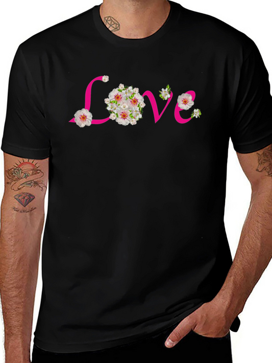Floral Love Black T-Shirt