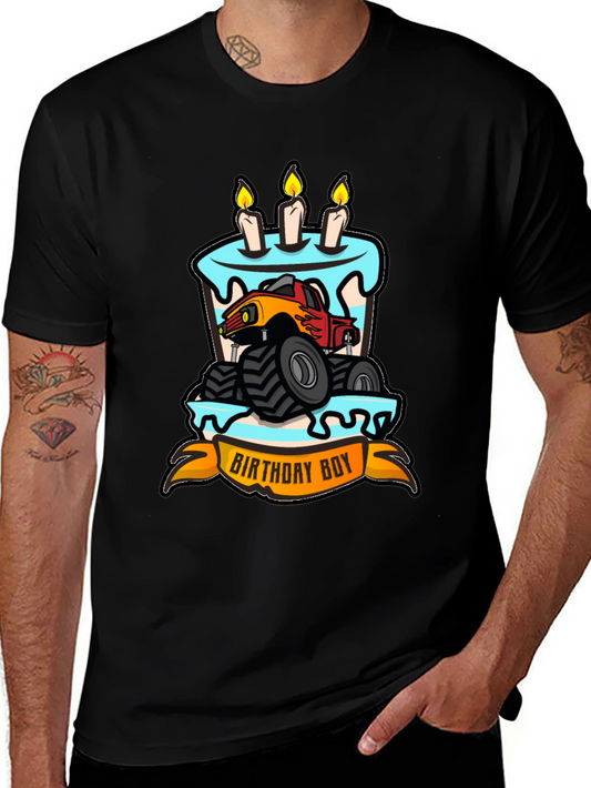 Birthday Boy Monster Truck Cake T-Shirt