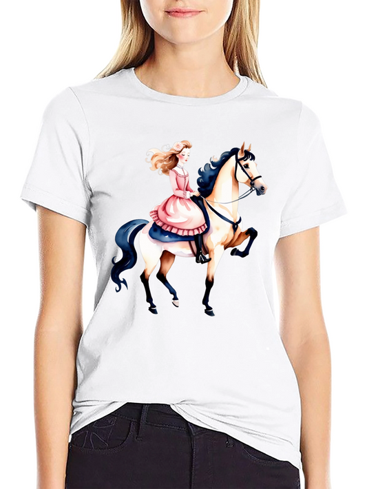 Princess & Horse Black Tee