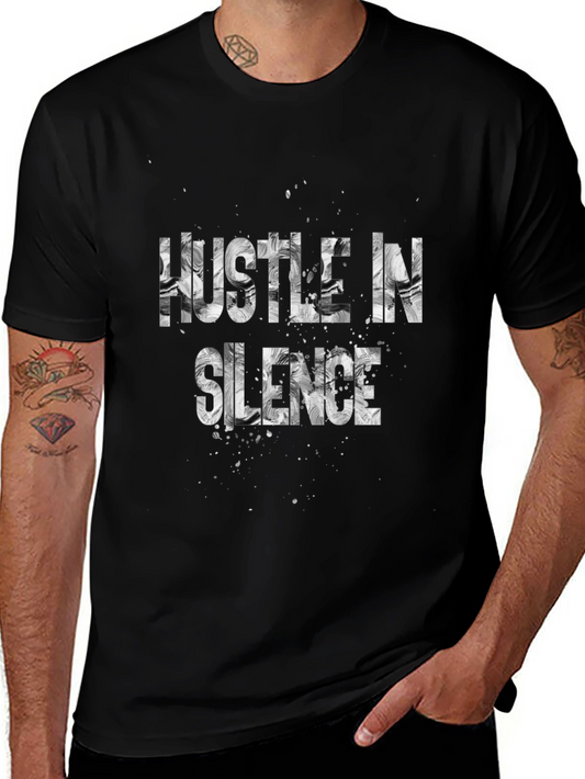Hustle in Silence Graphic T-Shirt - Black