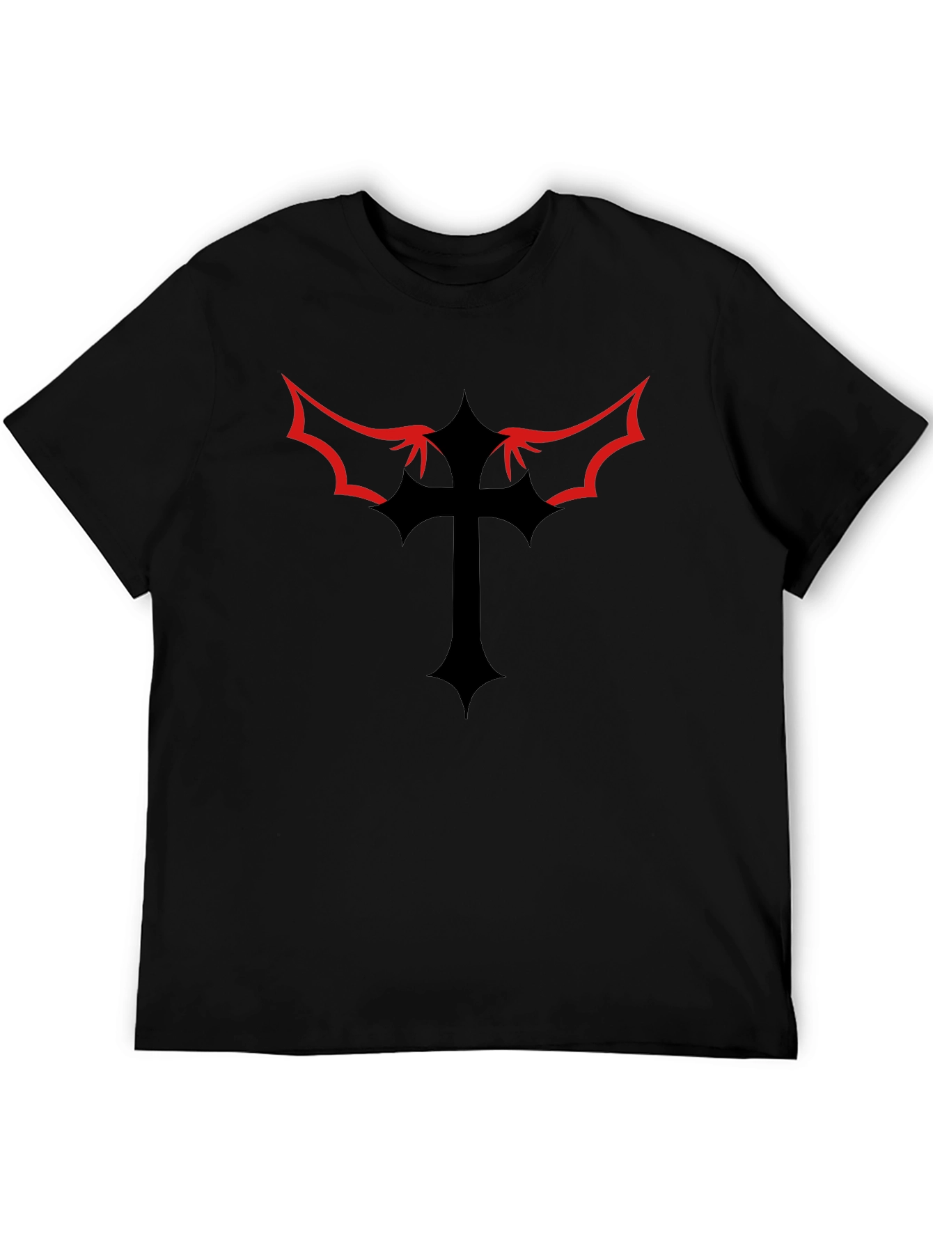 Gothic Cross Graphic Tee - Black