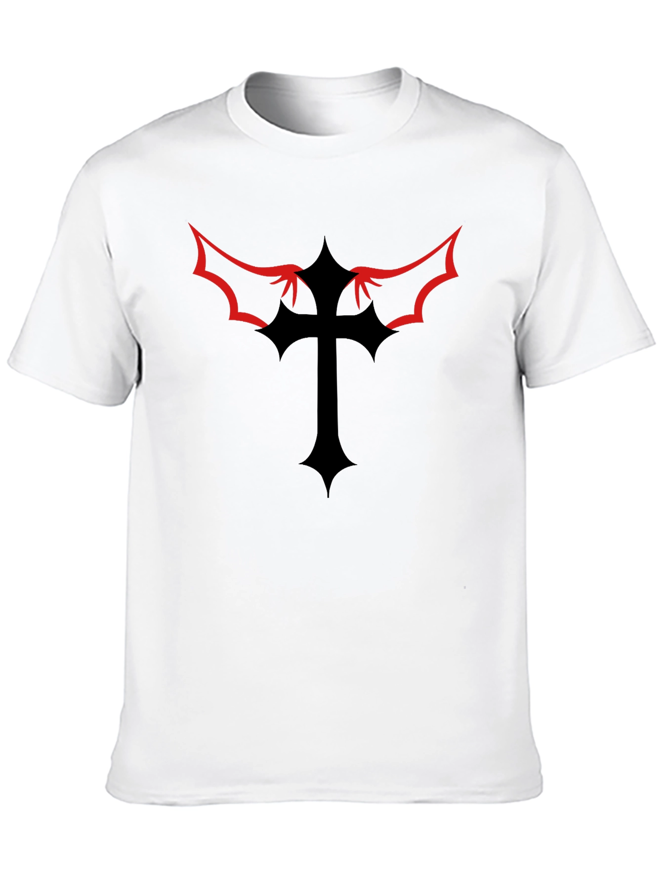 Gothic Cross Graphic Tee - Black