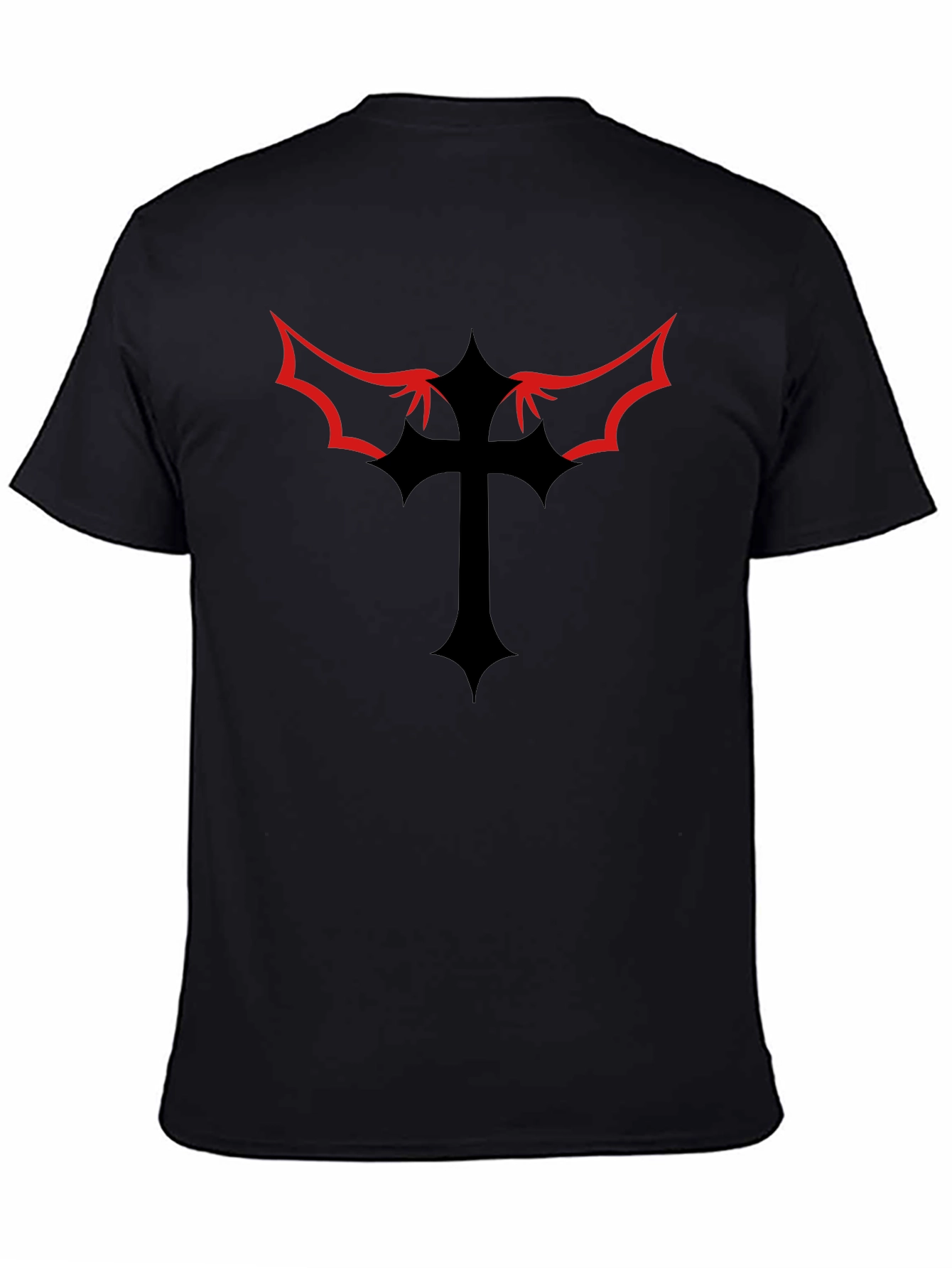 Gothic Cross Graphic Tee - Black