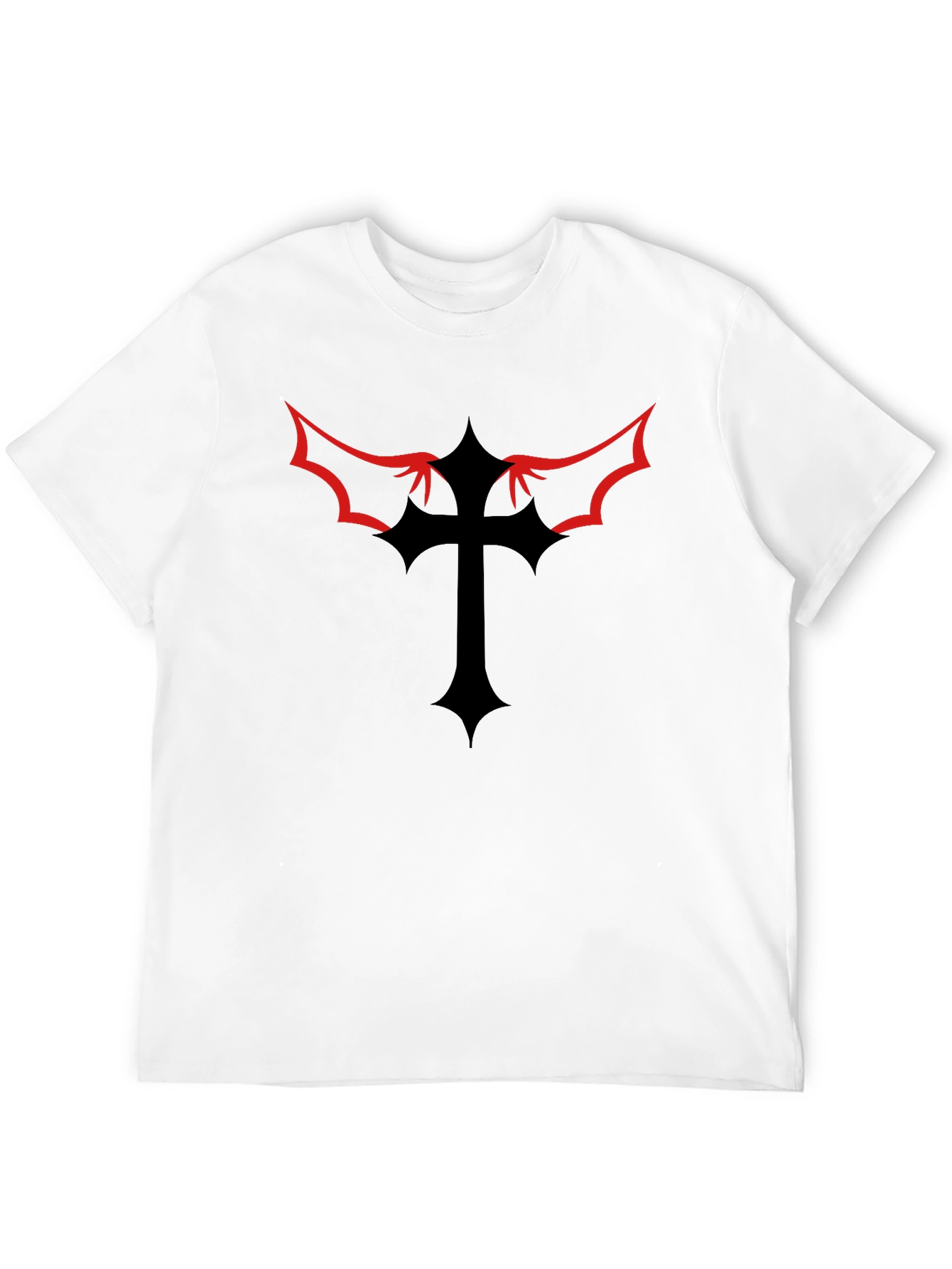 Gothic Cross Graphic Tee - Black
