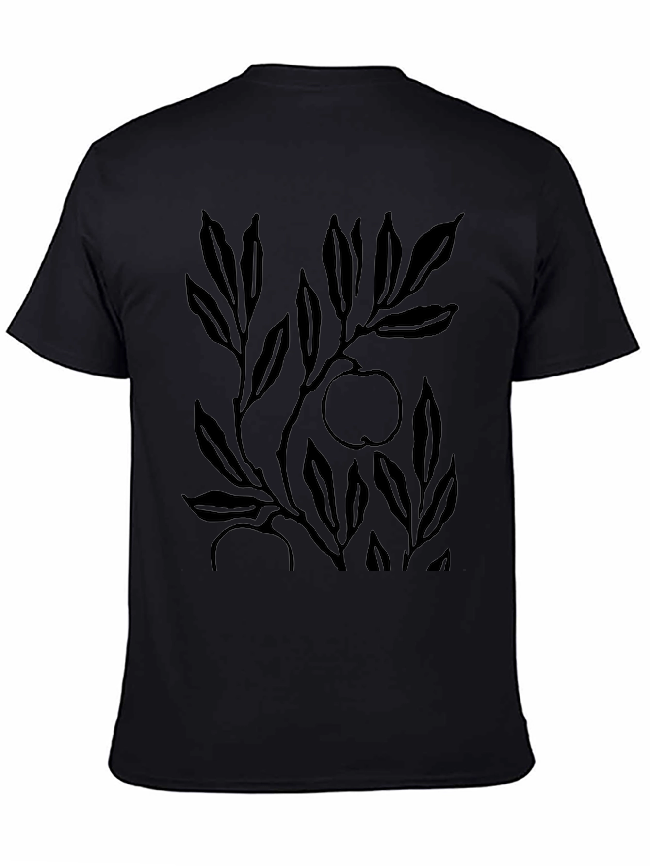 Stylish Black Apple Tree Graphic Tee for Men