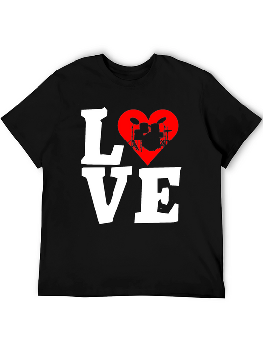 Love Drums T-Shirt - Music Heart Tee