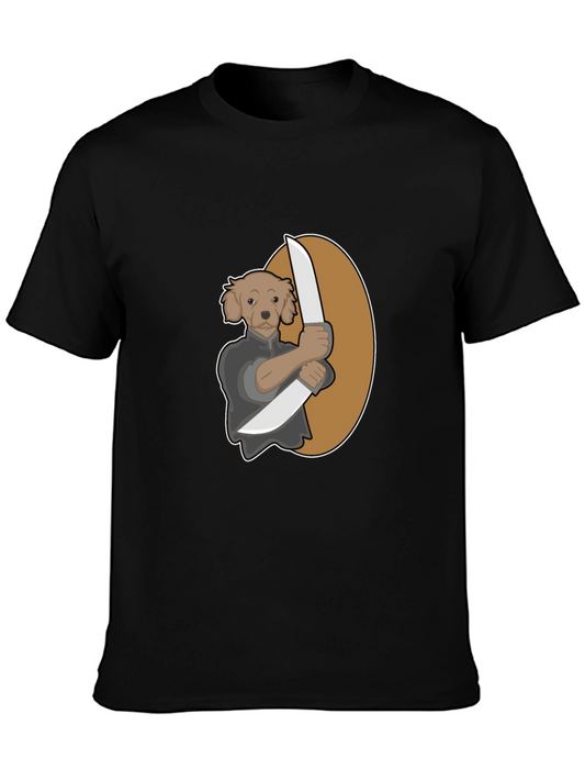 Dog Chef T-Shirt - Black Cartoon Design