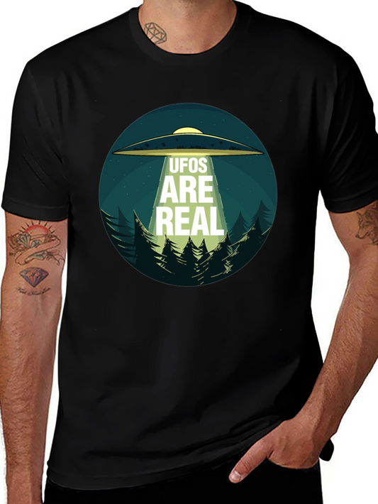 UFOs Are Real Black Cotton Tee