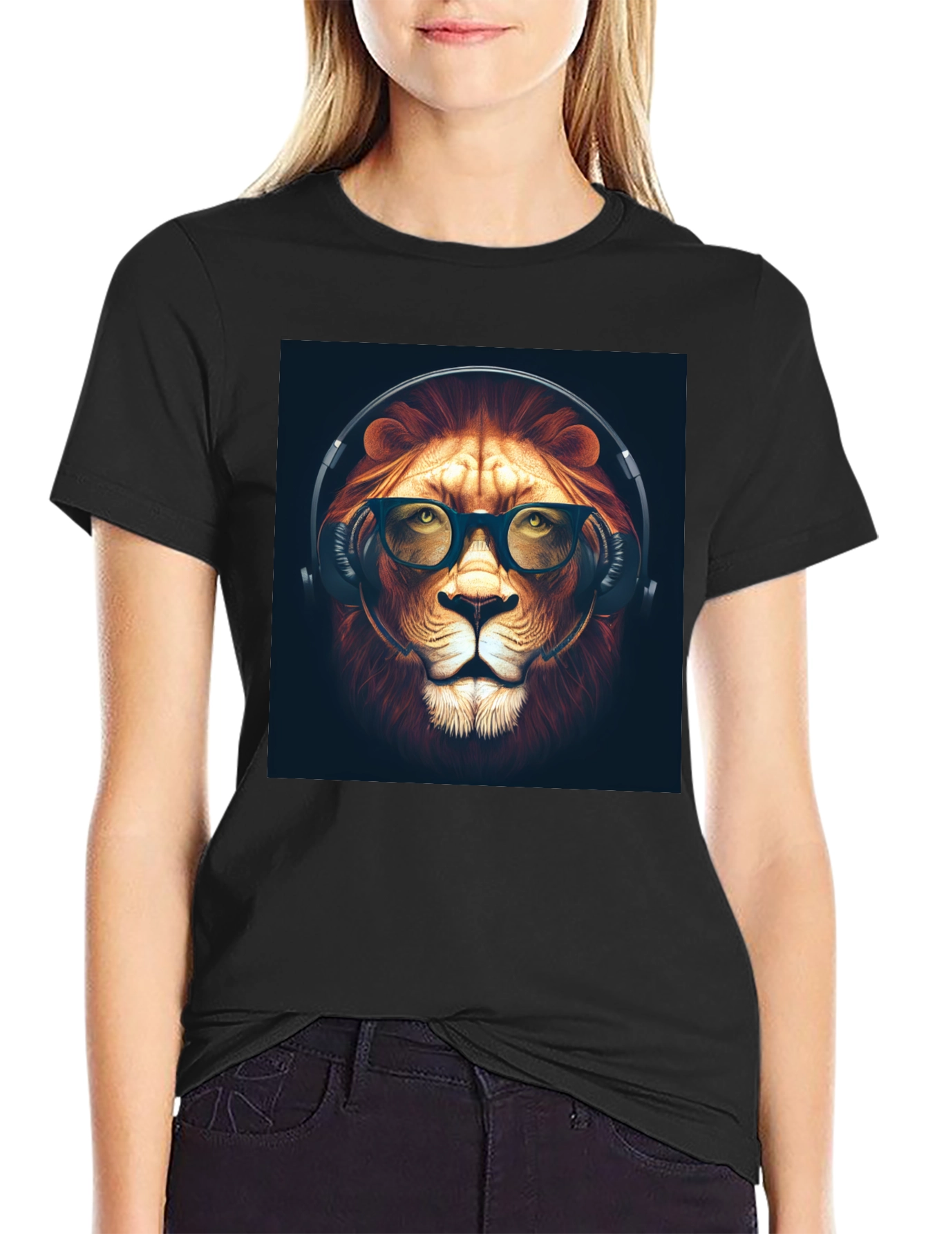 Cool Lion Graphic T-Shirt - Mens Black Tee