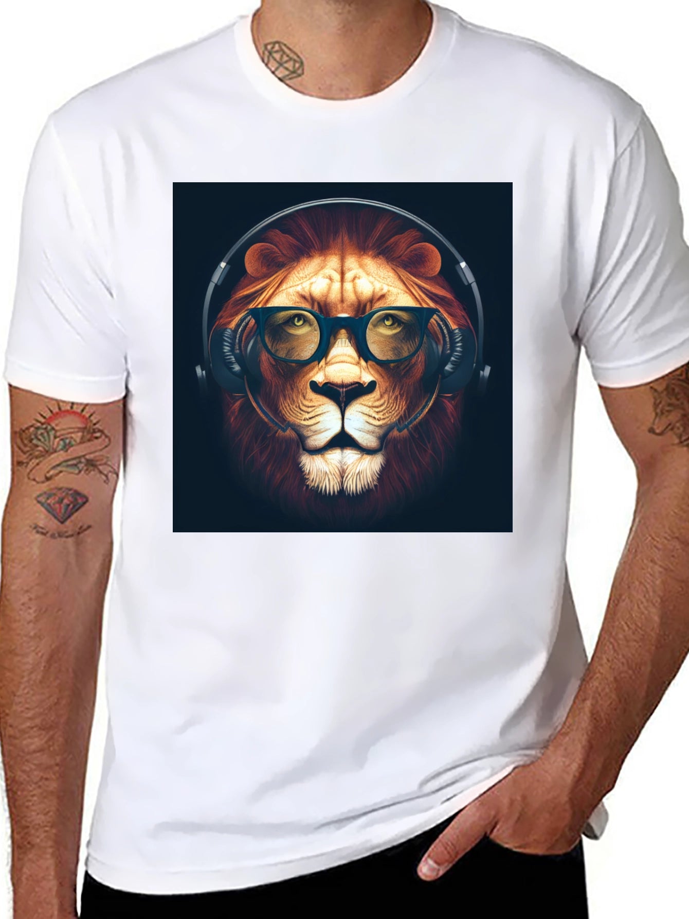 Cool Lion Graphic T-Shirt - Mens Black Tee