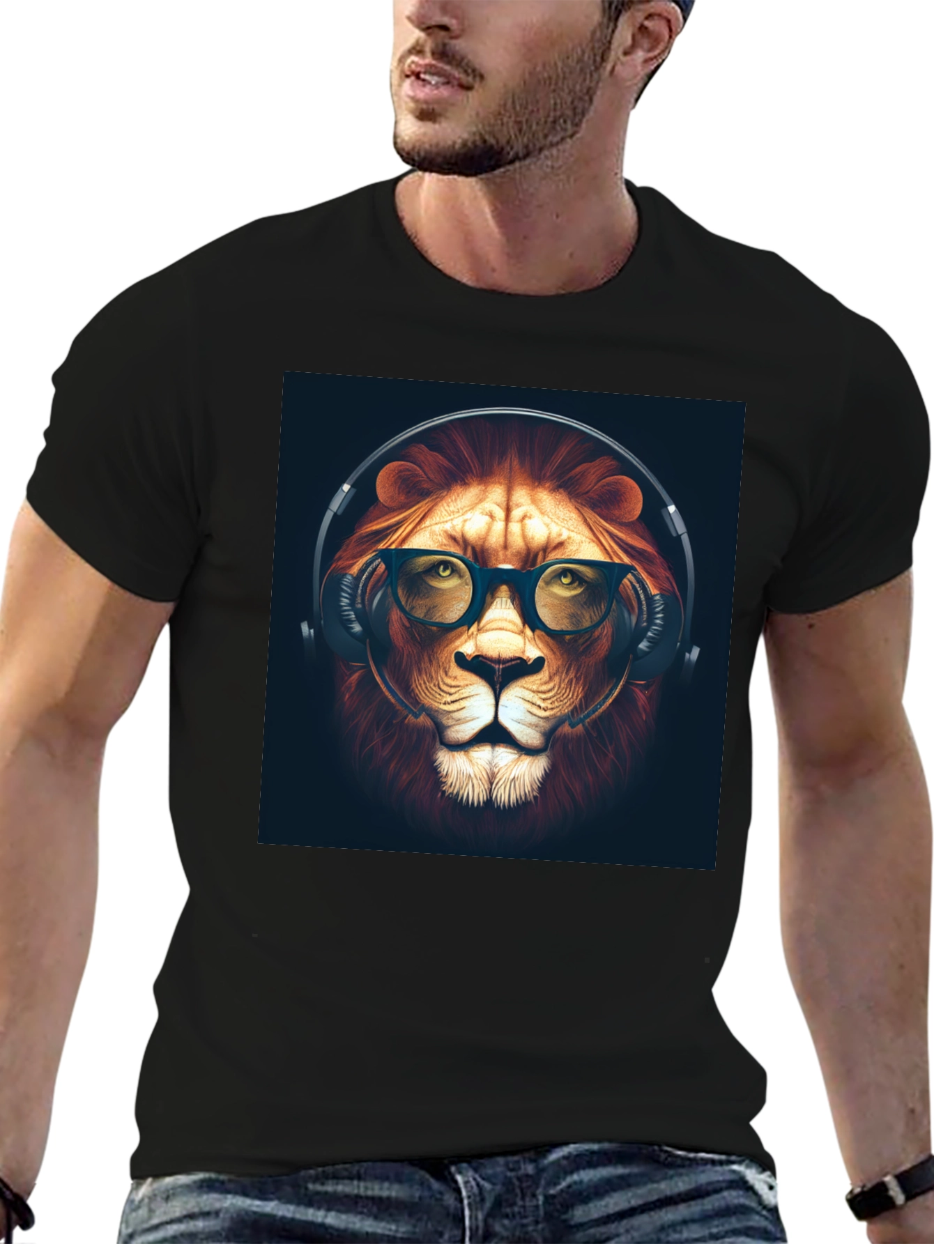 Cool Lion Graphic T-Shirt - Mens Black Tee