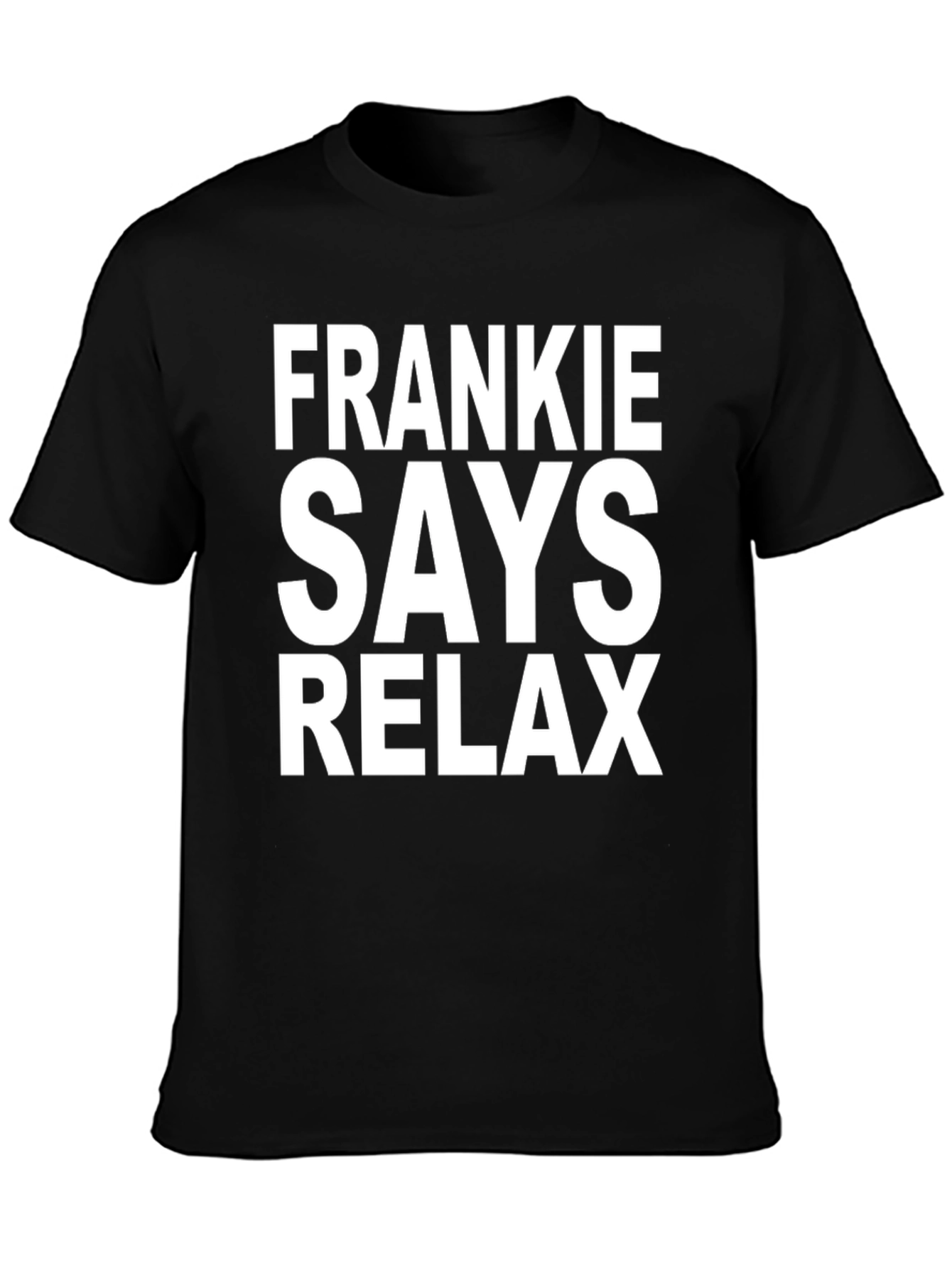 Frankie Says Relax Graphic Tee - Black Cotton T-Shirt