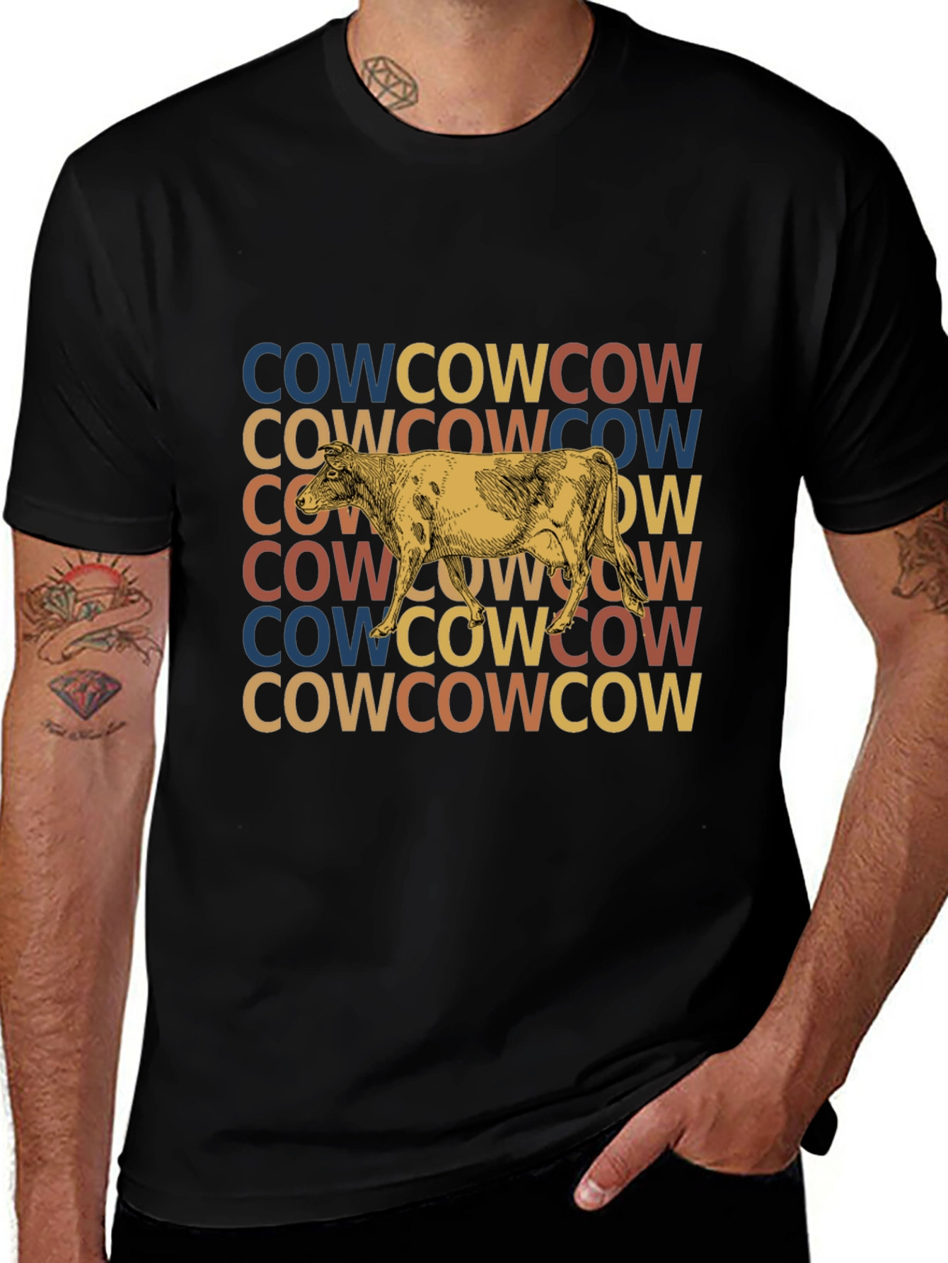 Retro Cow Graphic Tee