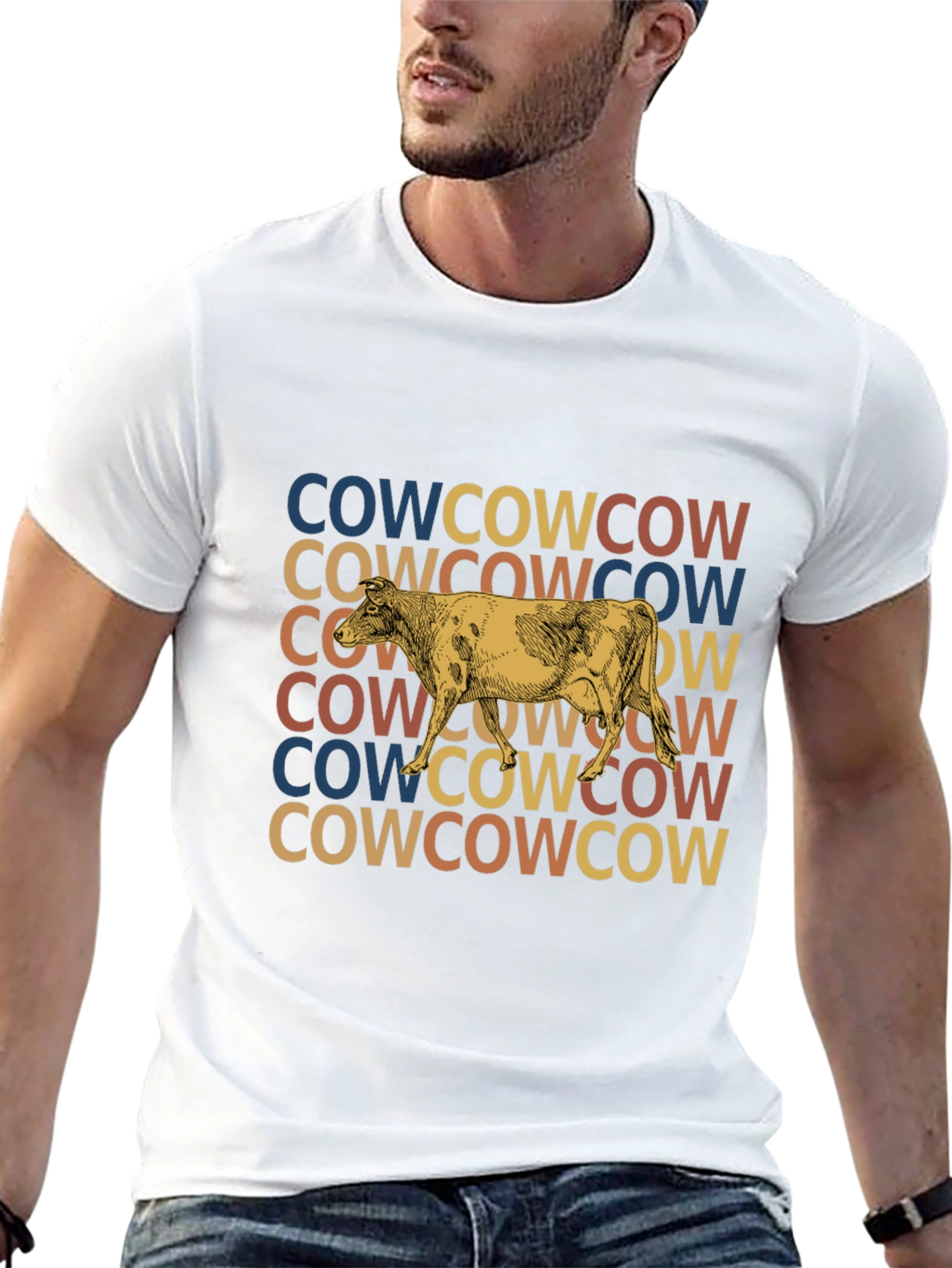 Retro Cow Graphic Tee
