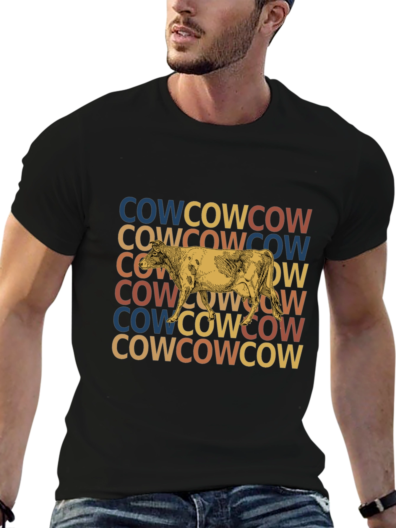 Retro Cow Graphic Tee