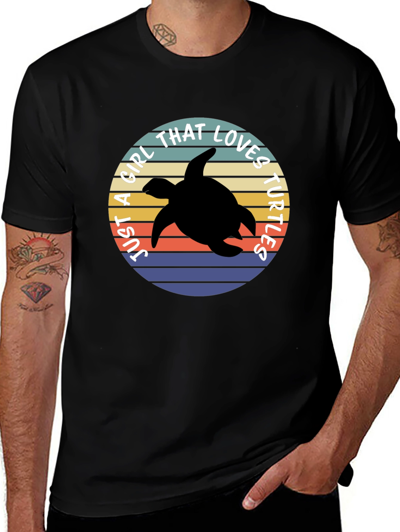 Just a Girl That Loves Turtles Black T-Shirt