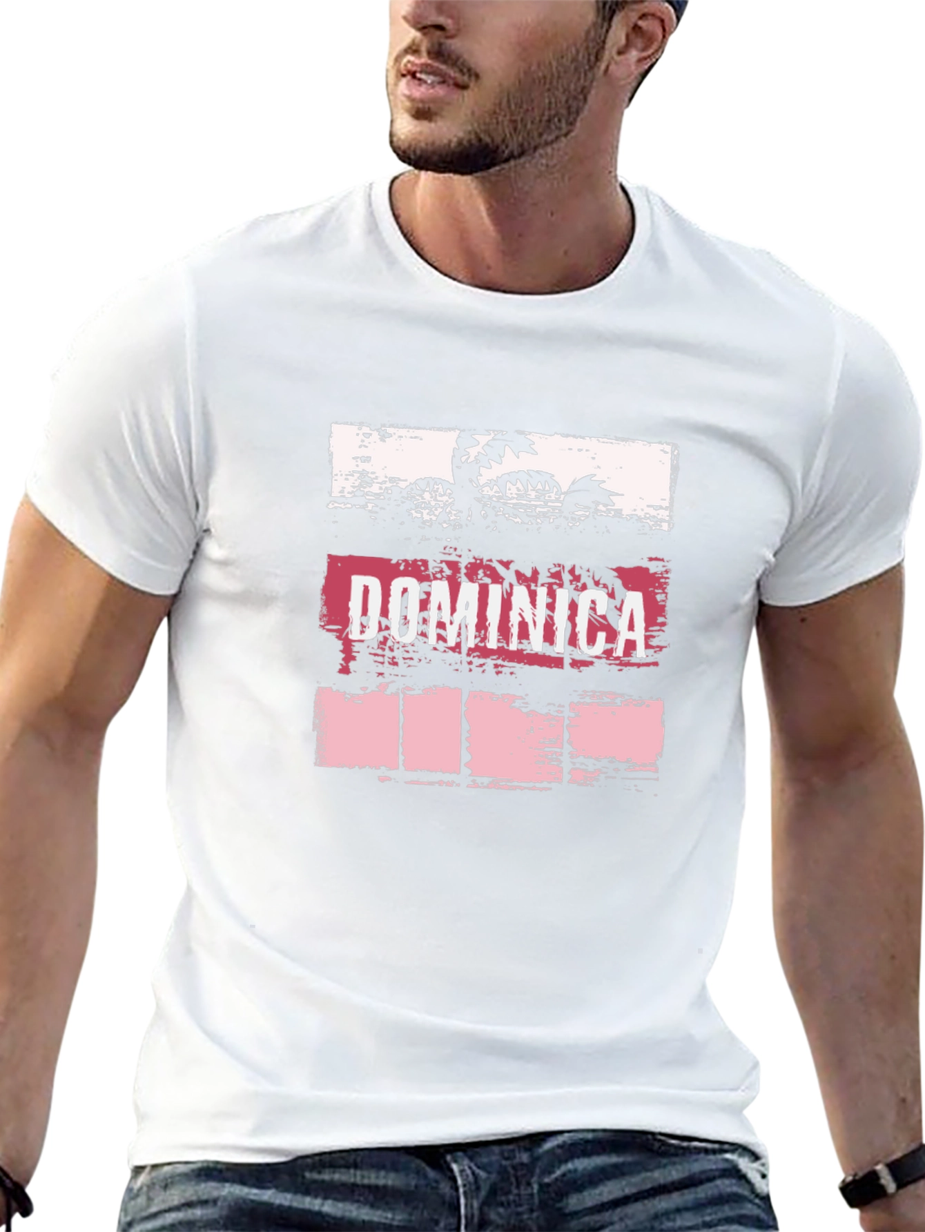 Dominica Palm Tree Graphic T-Shirt
