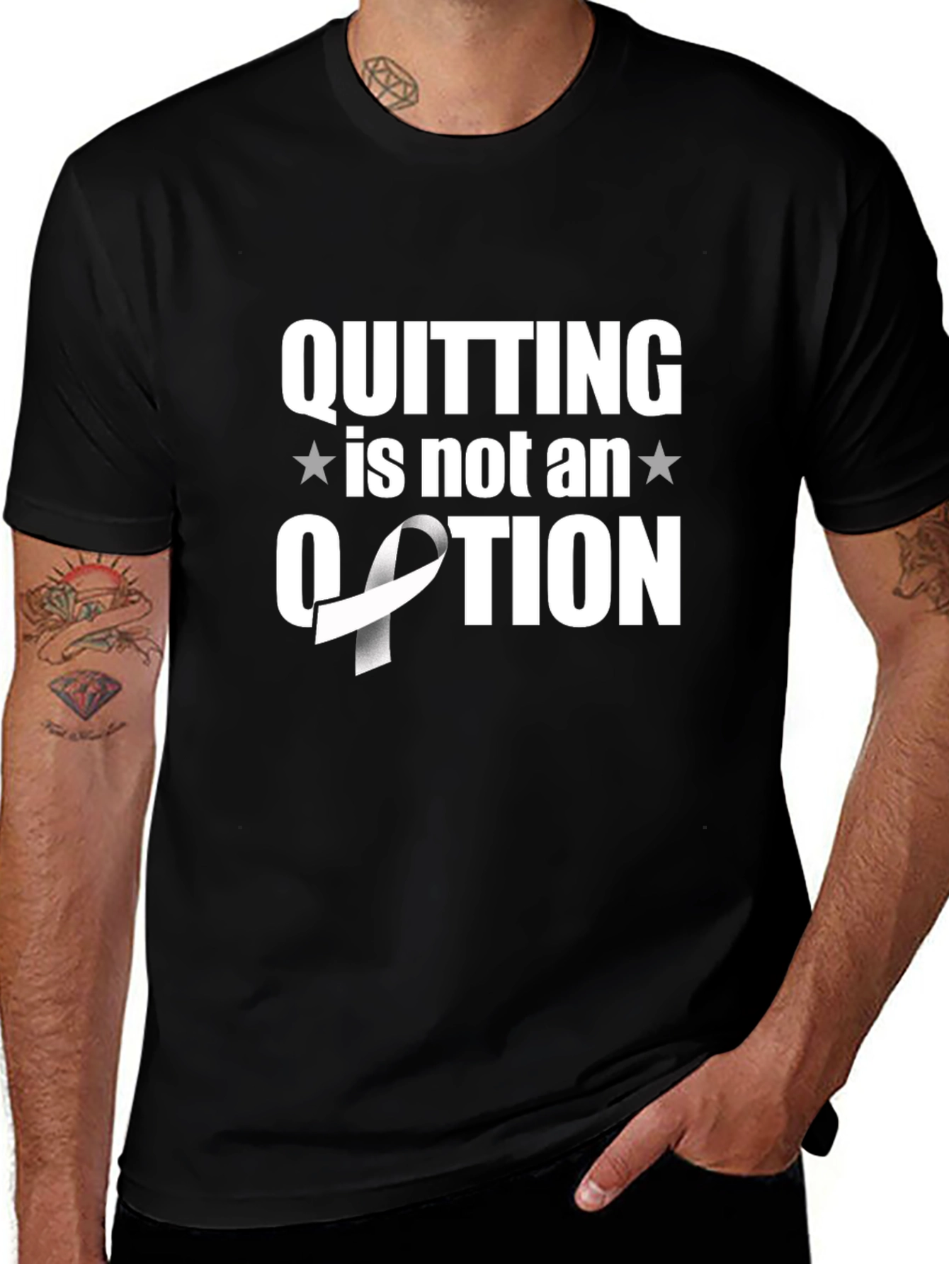 Quitting is Not an Option Awareness Ribbon T-Shirt