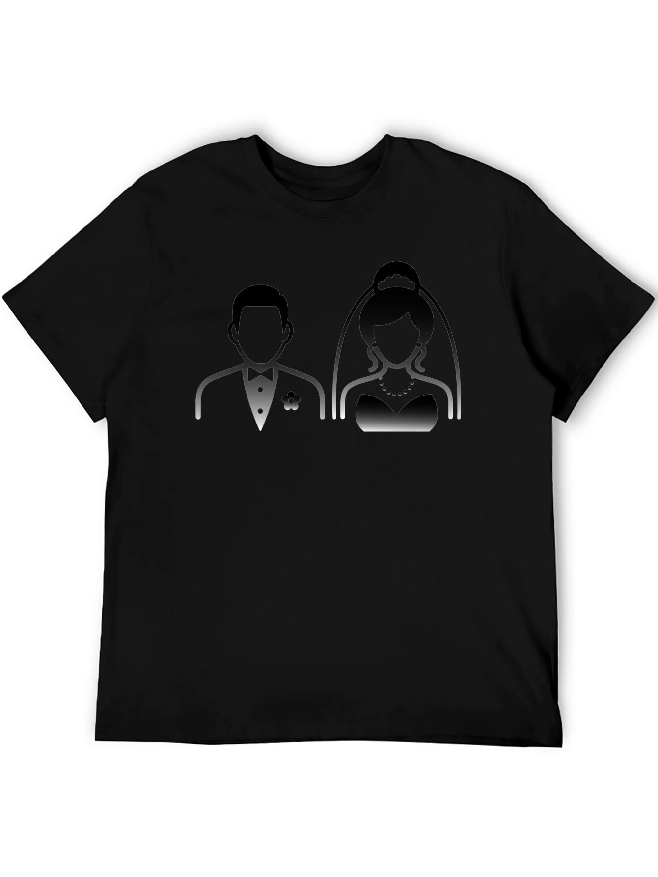 Bride and Groom Graphic Tee - Black Cotton T-Shirt