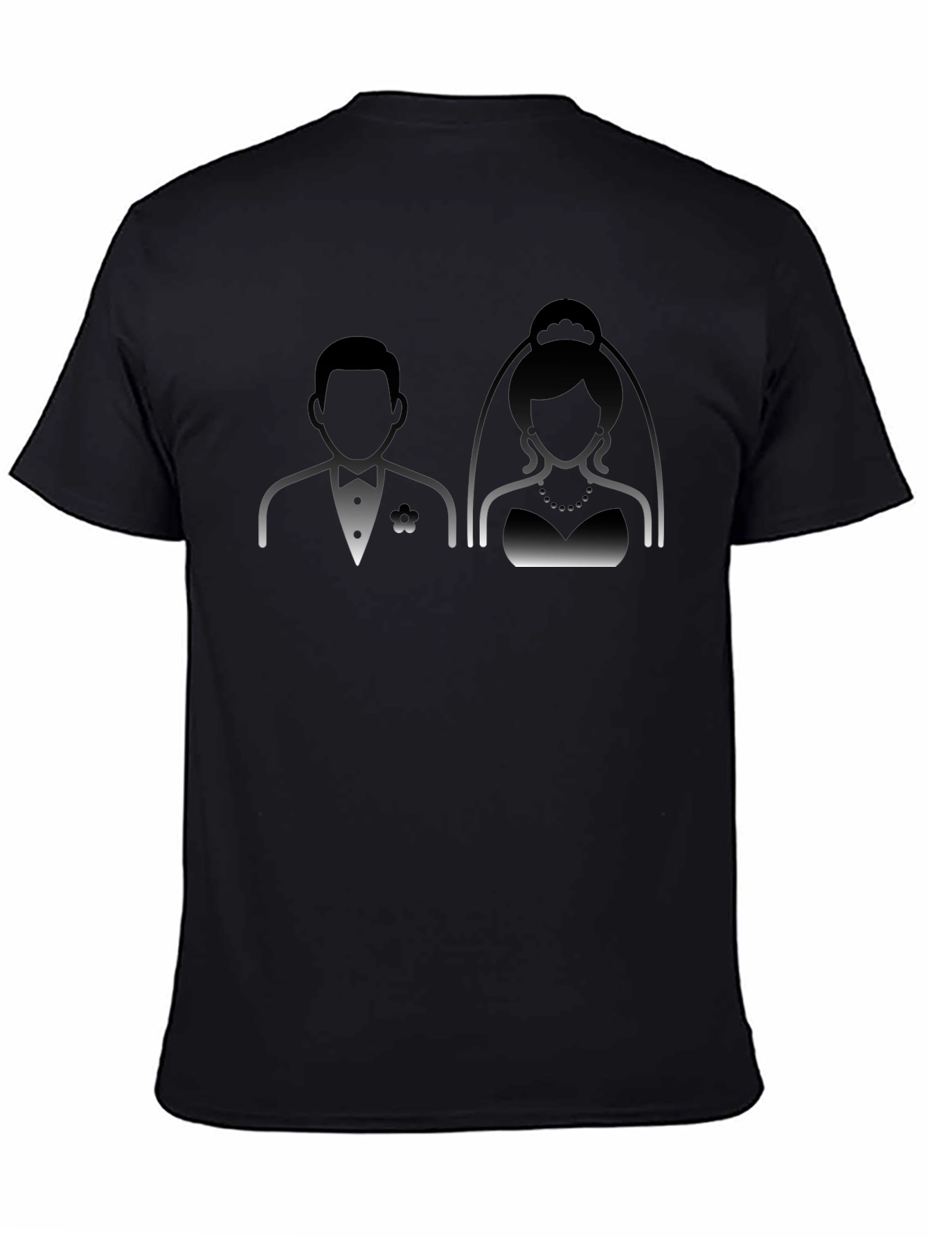 Bride and Groom Graphic Tee - Black Cotton T-Shirt