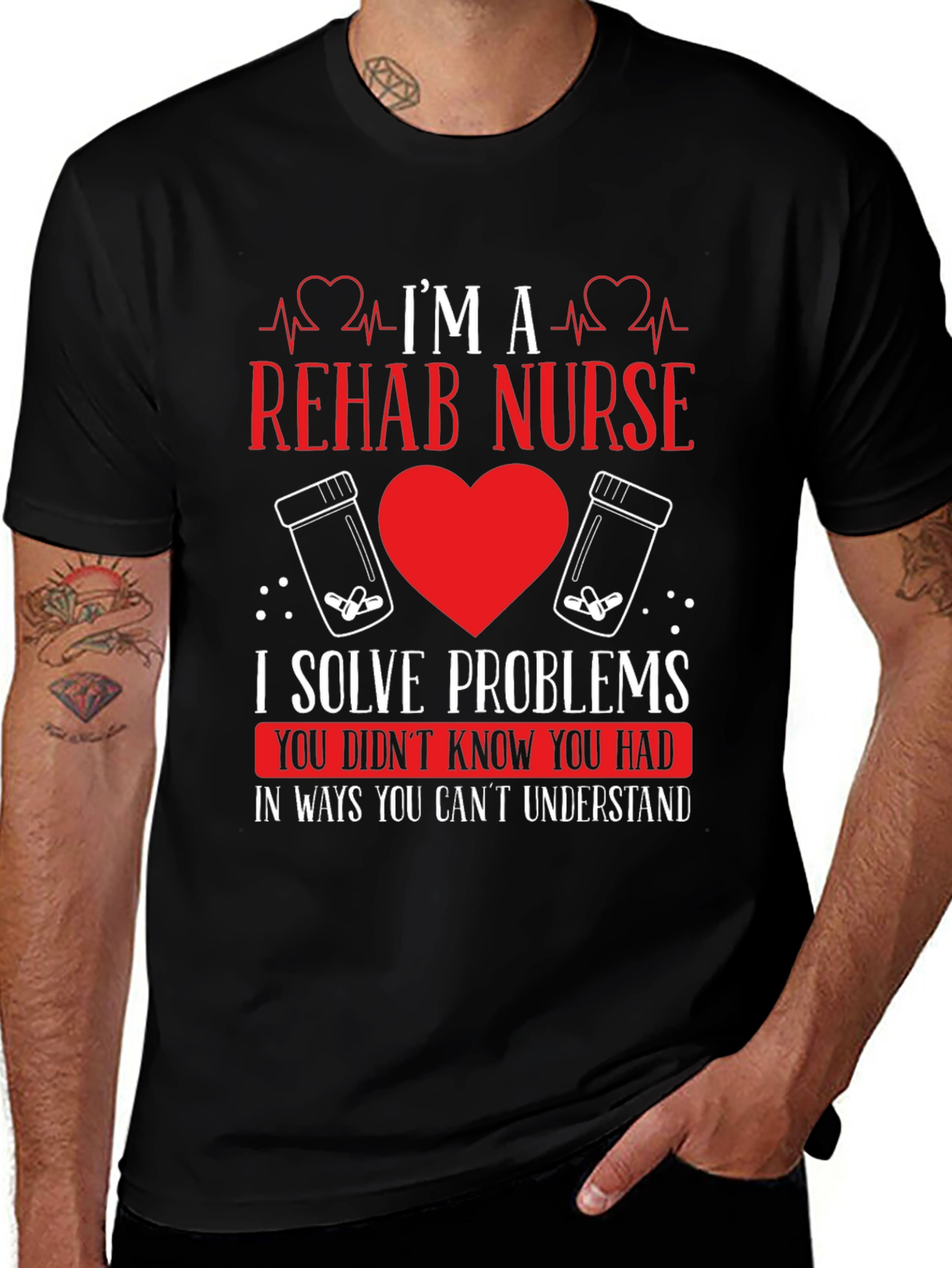 Rehab Nurse T-Shirt - I Solve Problems Funny Tee