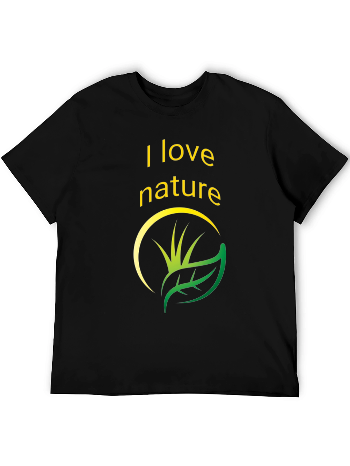 I Love Nature Black Graphic T-Shirt