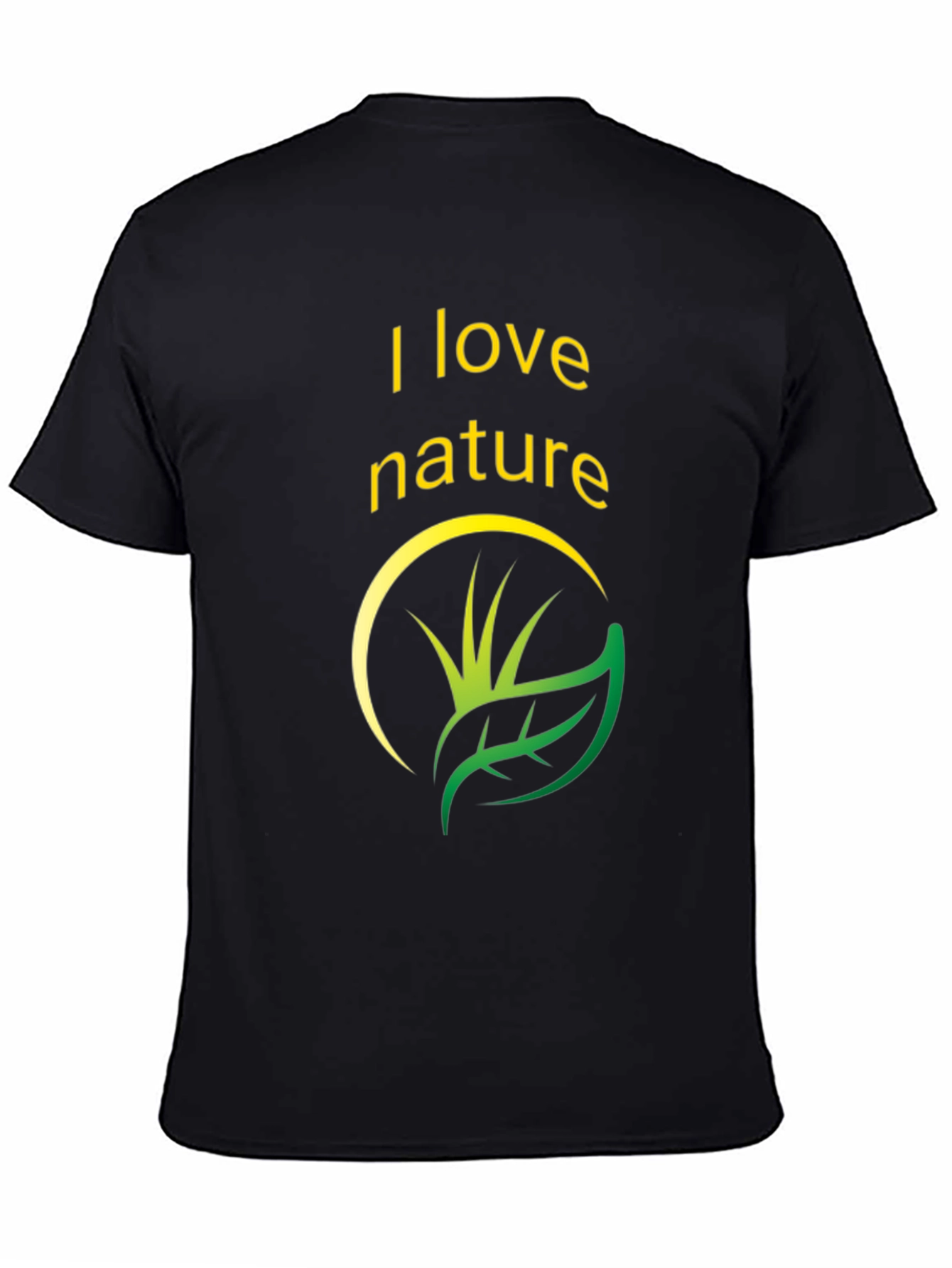 I Love Nature Black Graphic T-Shirt
