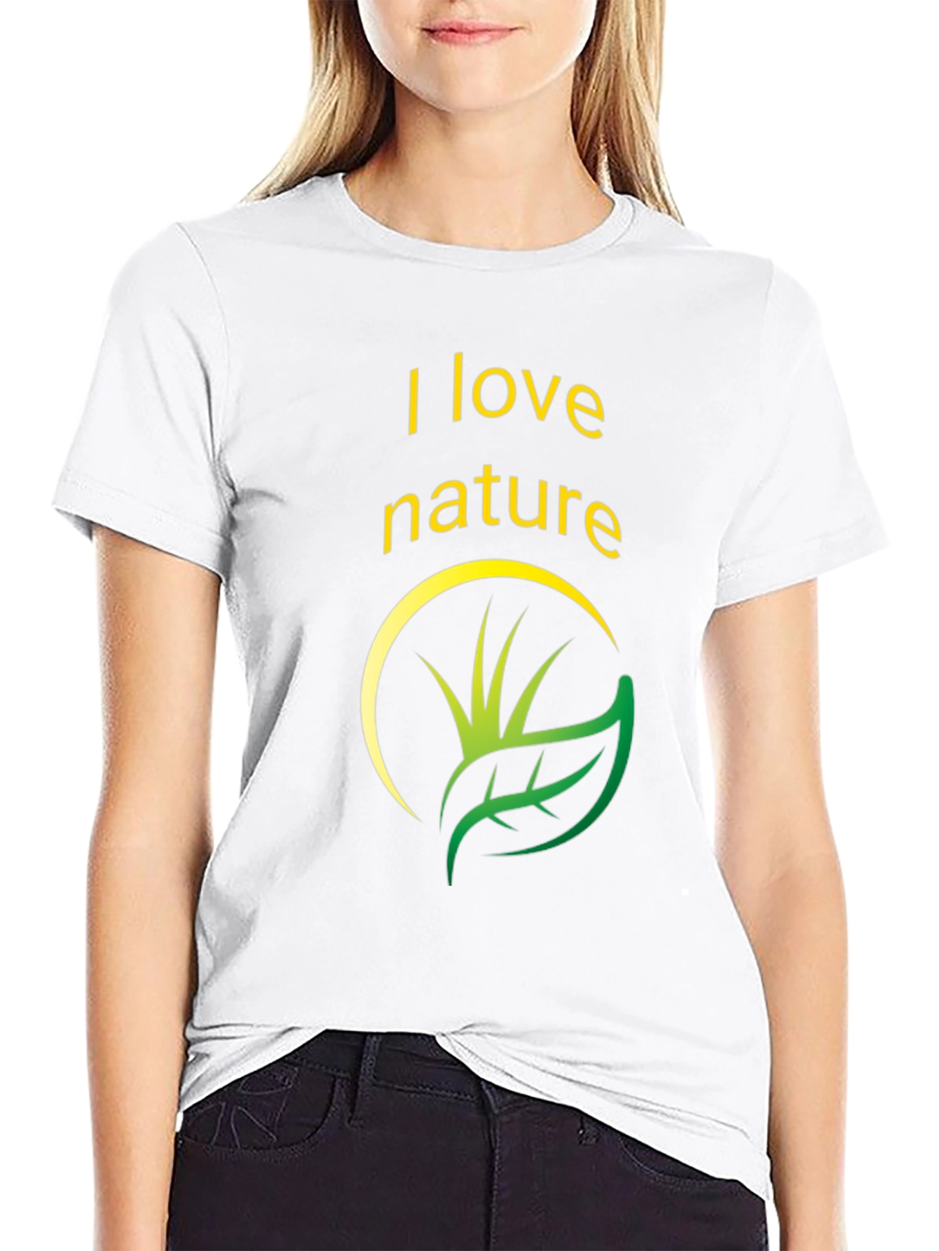 I Love Nature Black Graphic T-Shirt