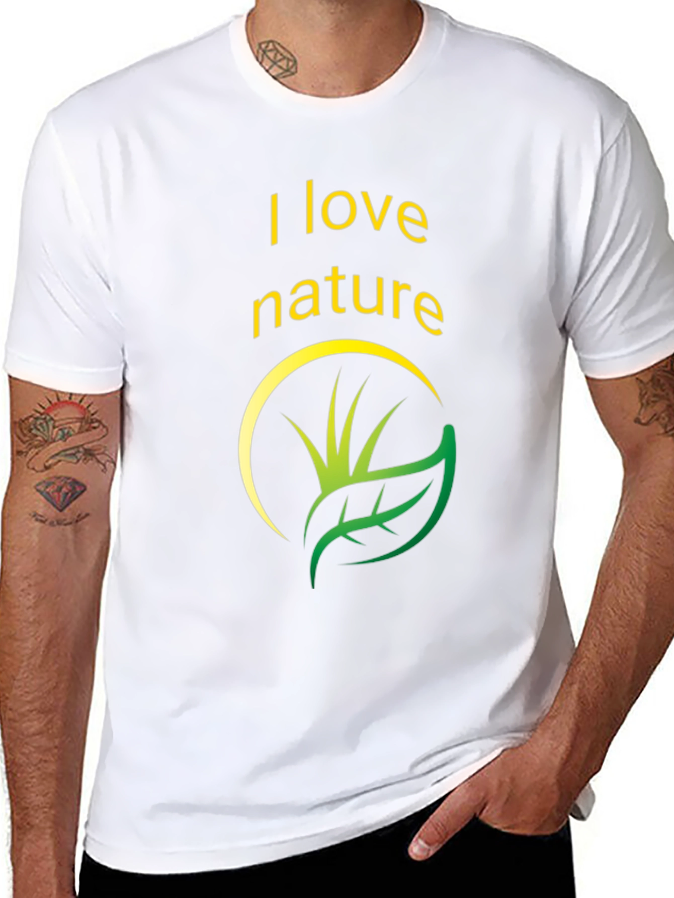 I Love Nature Black Graphic T-Shirt