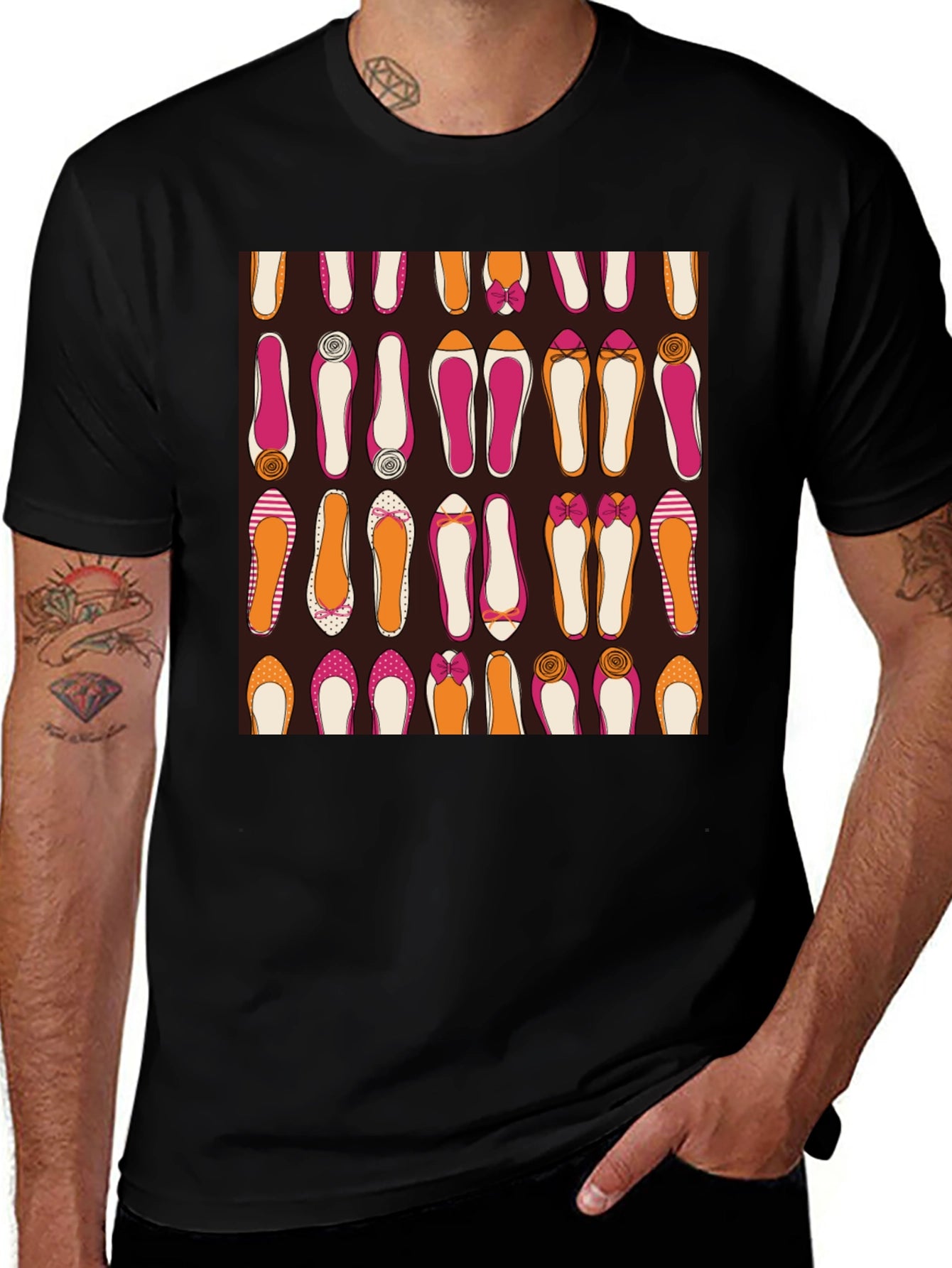 Stylish Shoes Pattern Graphic Tee