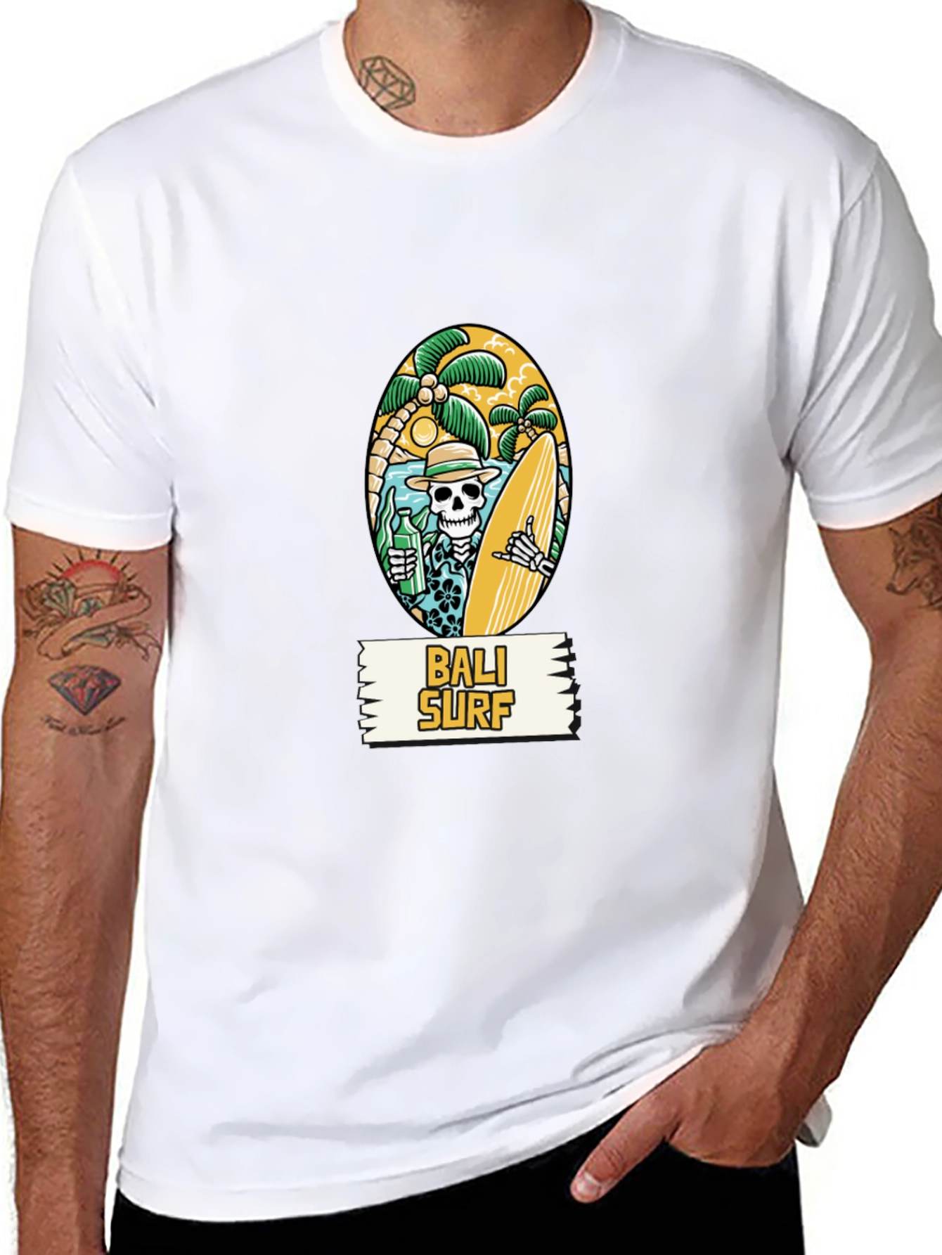 Bali Surf Skeleton Graphic T-Shirt