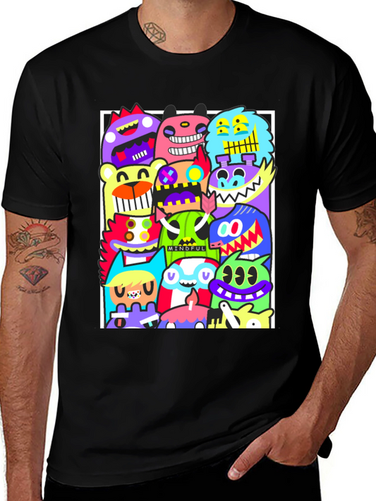 Funky Monster Graphic T-Shirt - Black