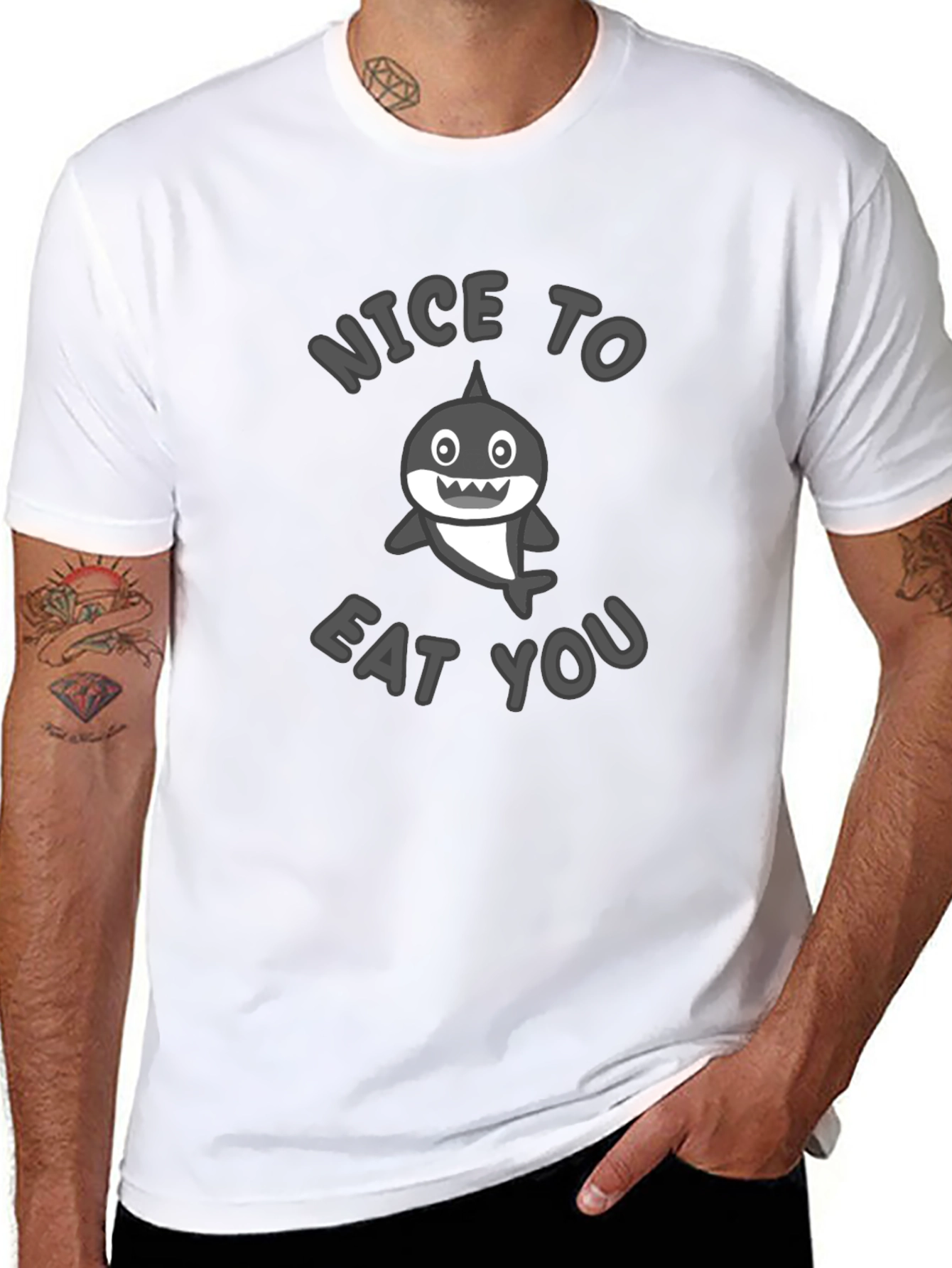 Nice to Eat You Shark Graphic T-Shirt