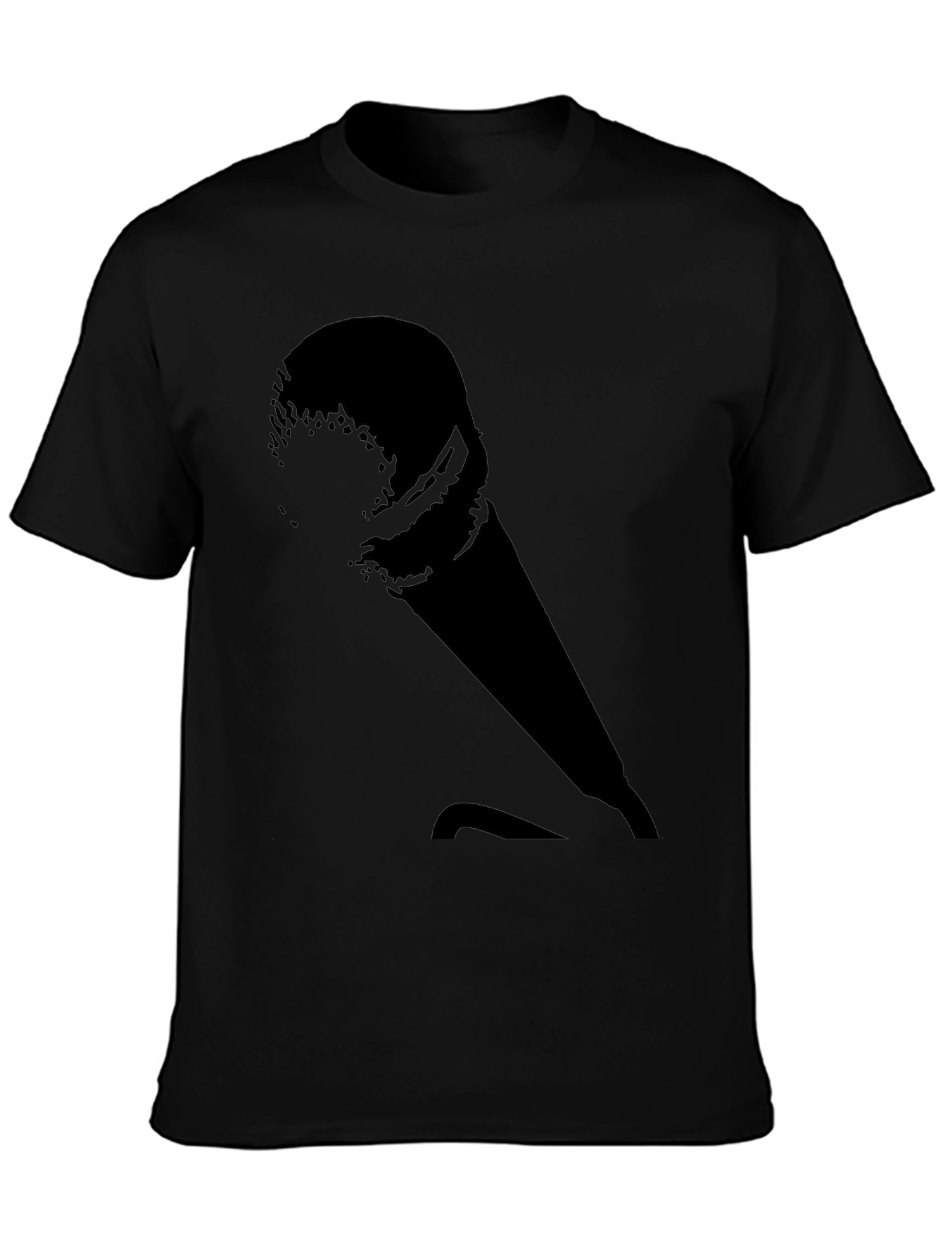 Retro Microphone Graphic Tee - Black