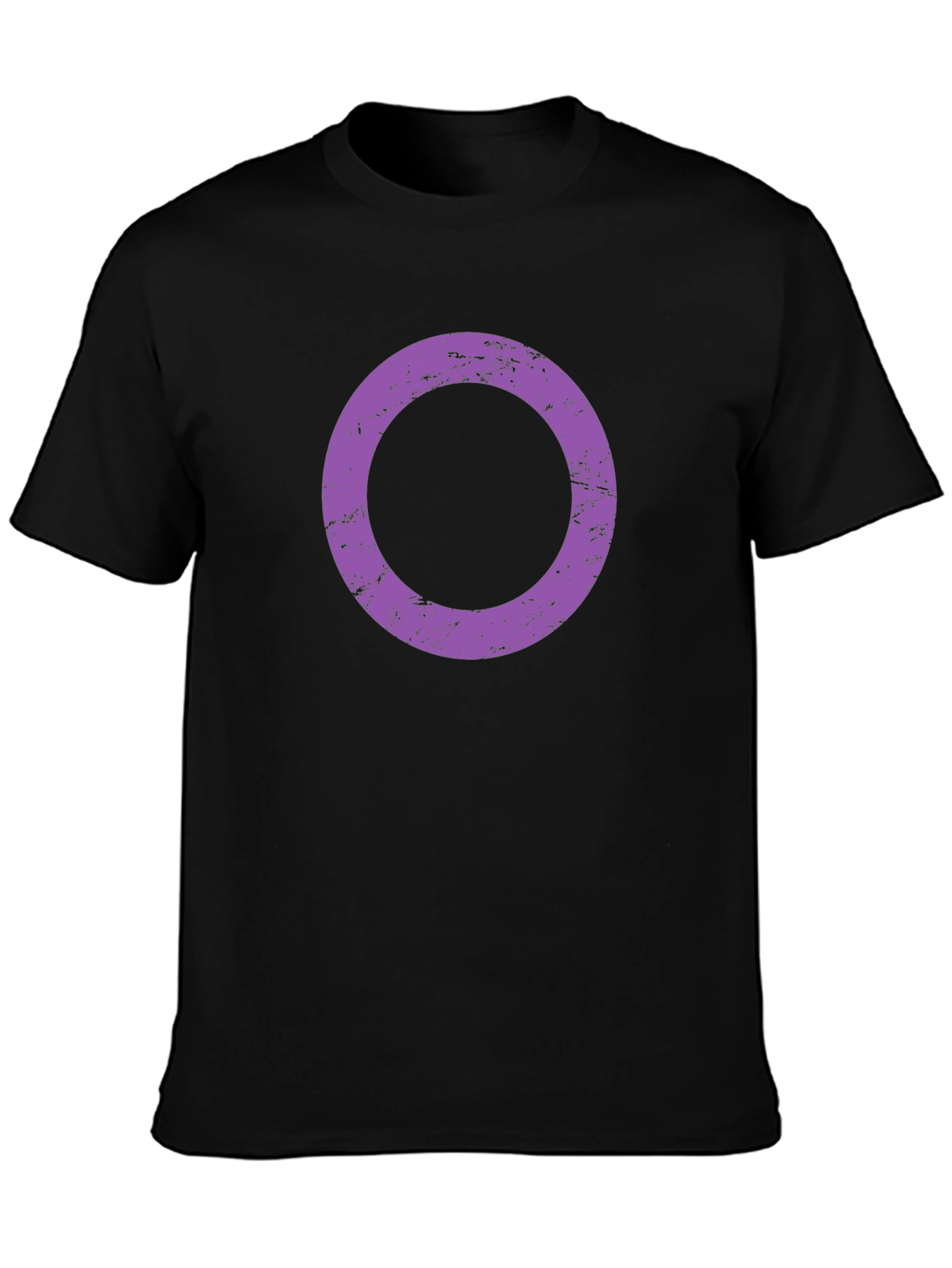 Black Tee with Purple Distressed Circle
