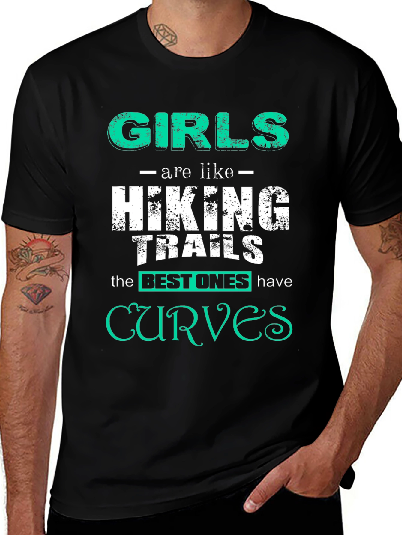 Girls Are Like Hiking Trails Novelty Graphic Tee
