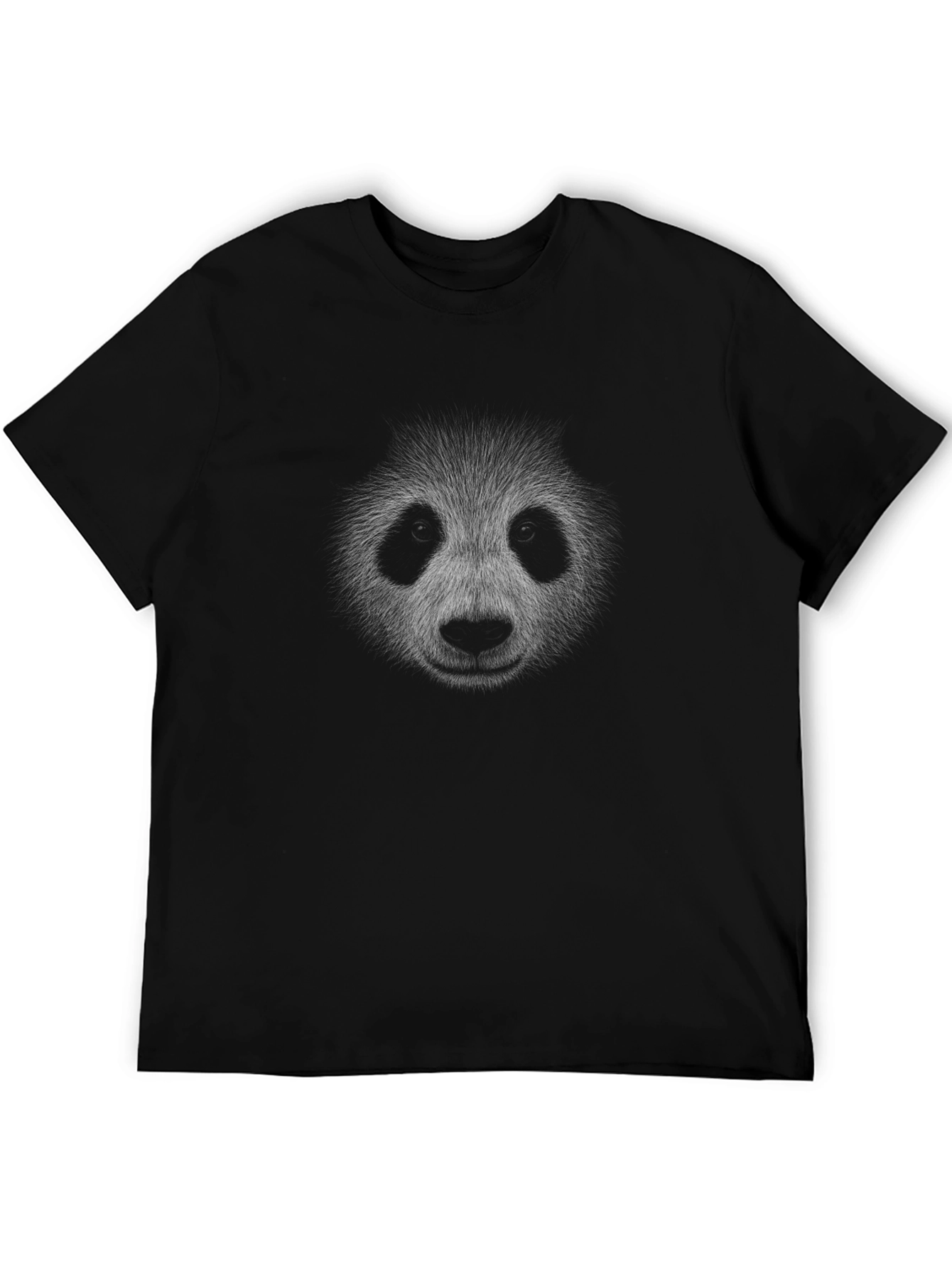 Panda Face Graphic T-Shirt - Black