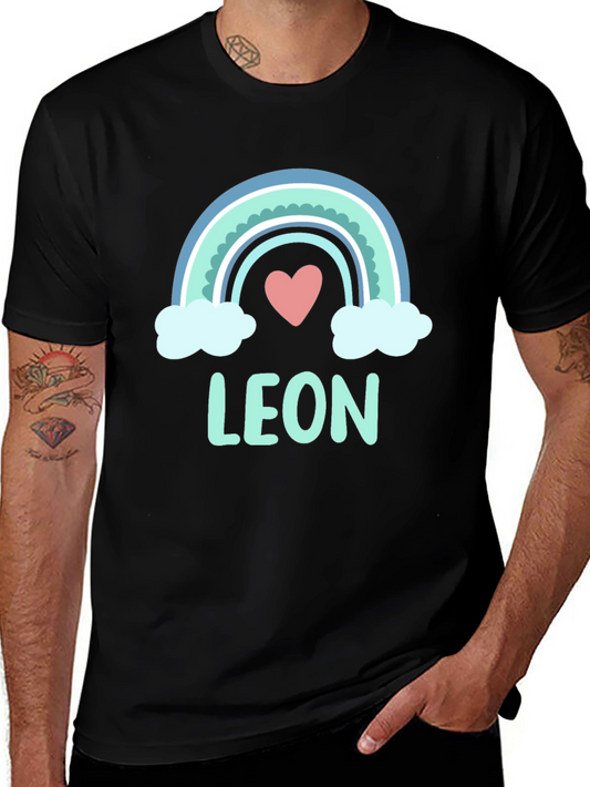 Cute Rainbow Leon T-Shirt - Custom Name Tee