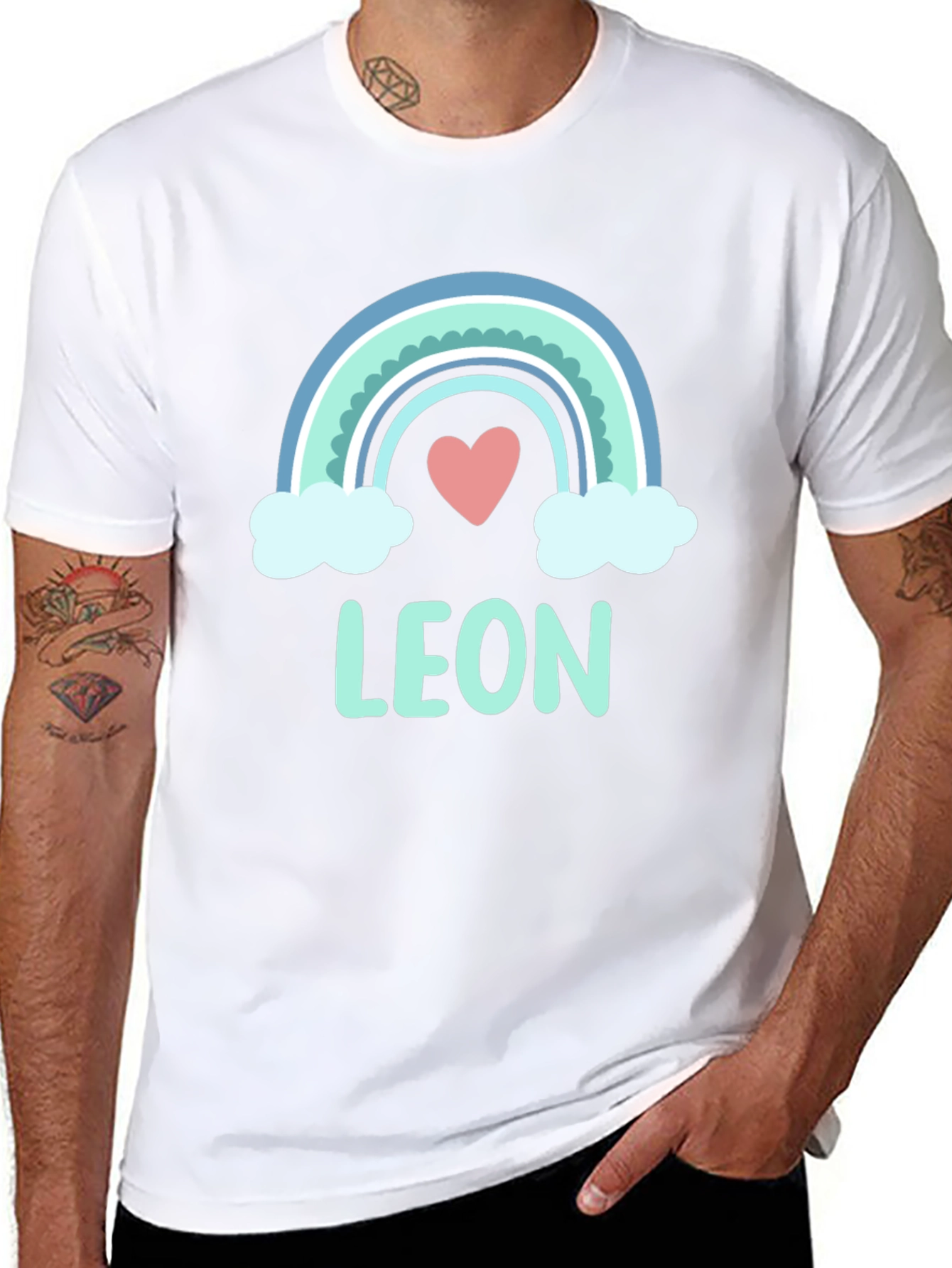 Cute Rainbow Leon T-Shirt - Custom Name Tee