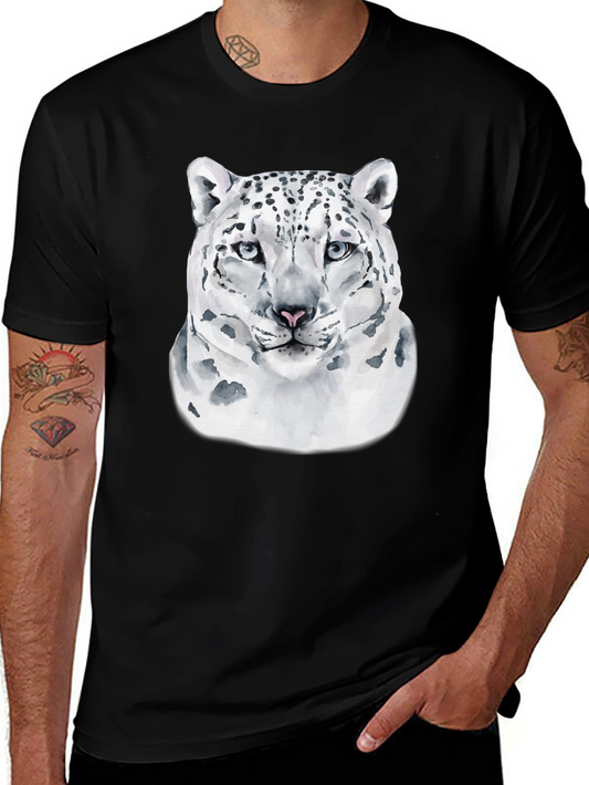 Snow Leopard Graphic T-Shirt - Cool Cat Design