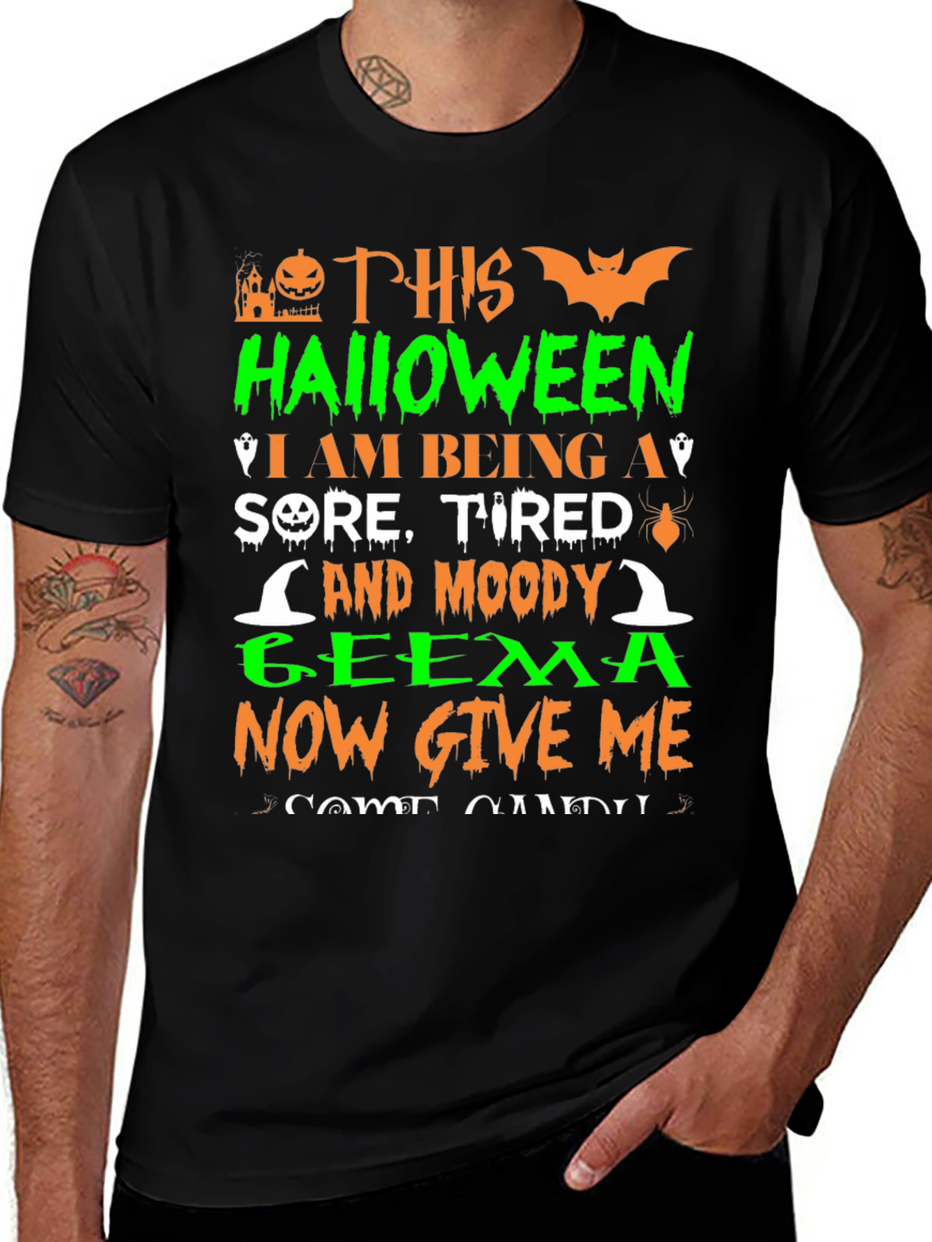 Halloween Sore Tired & Moody Geema T-Shirt