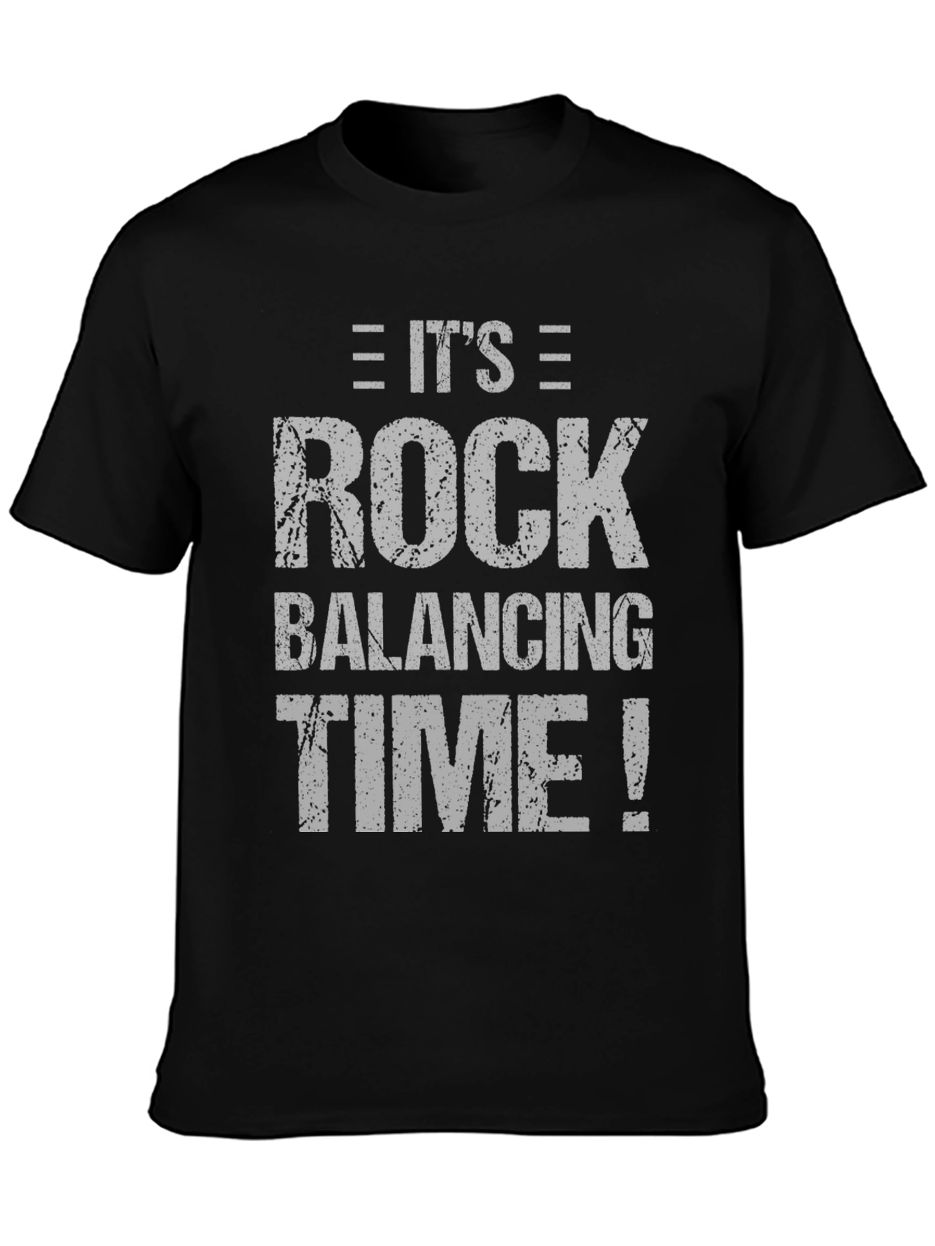 Its Rock Balancing Time Black T-Shirt
